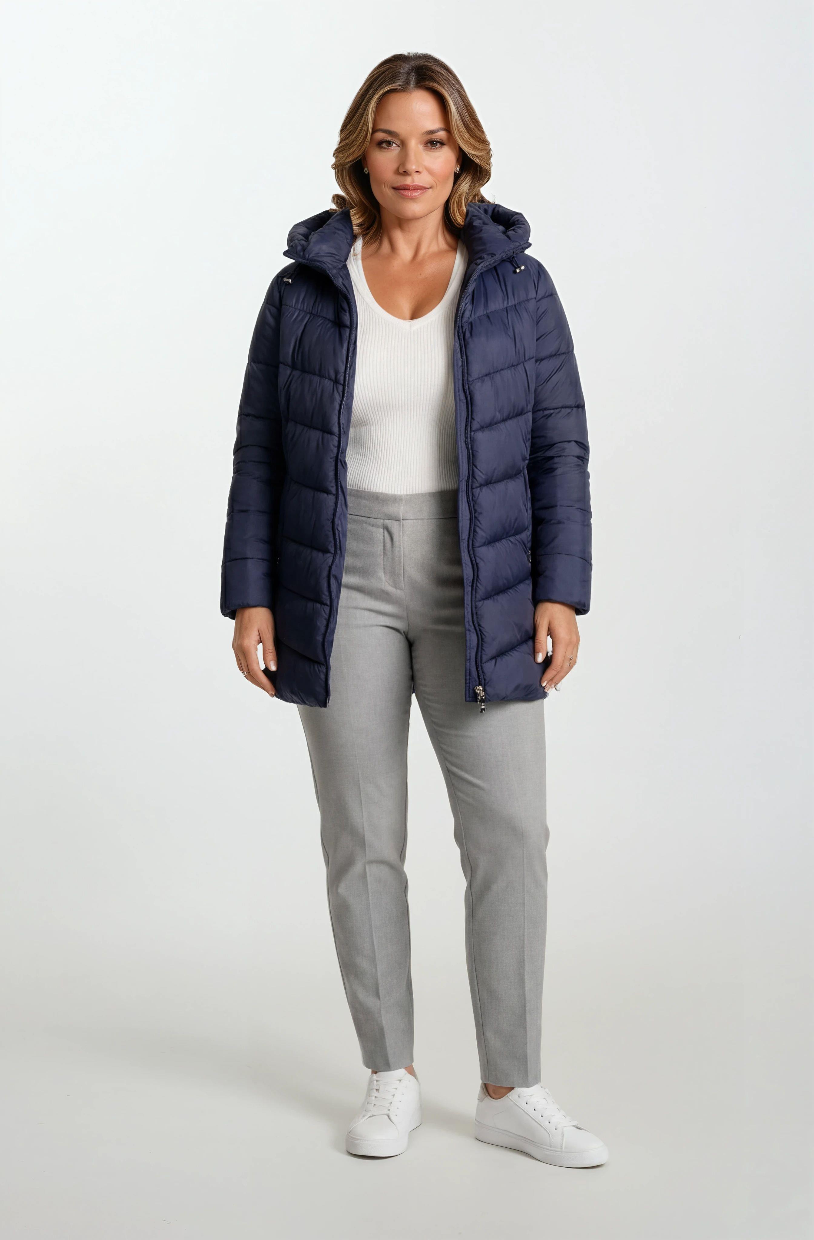 Primillo Nordic Uzun Kapüşonlu Şişme Mont LACİVERT