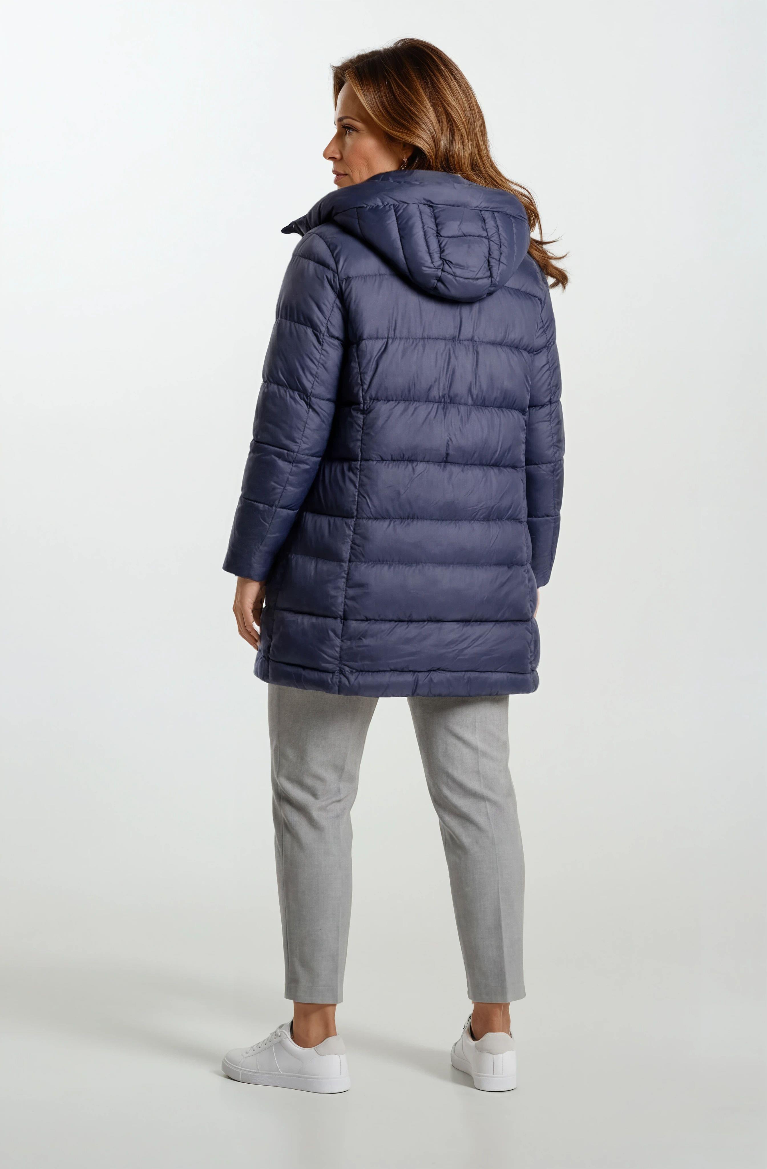 Primillo Nordic Uzun Kapüşonlu Şişme Mont LACİVERT