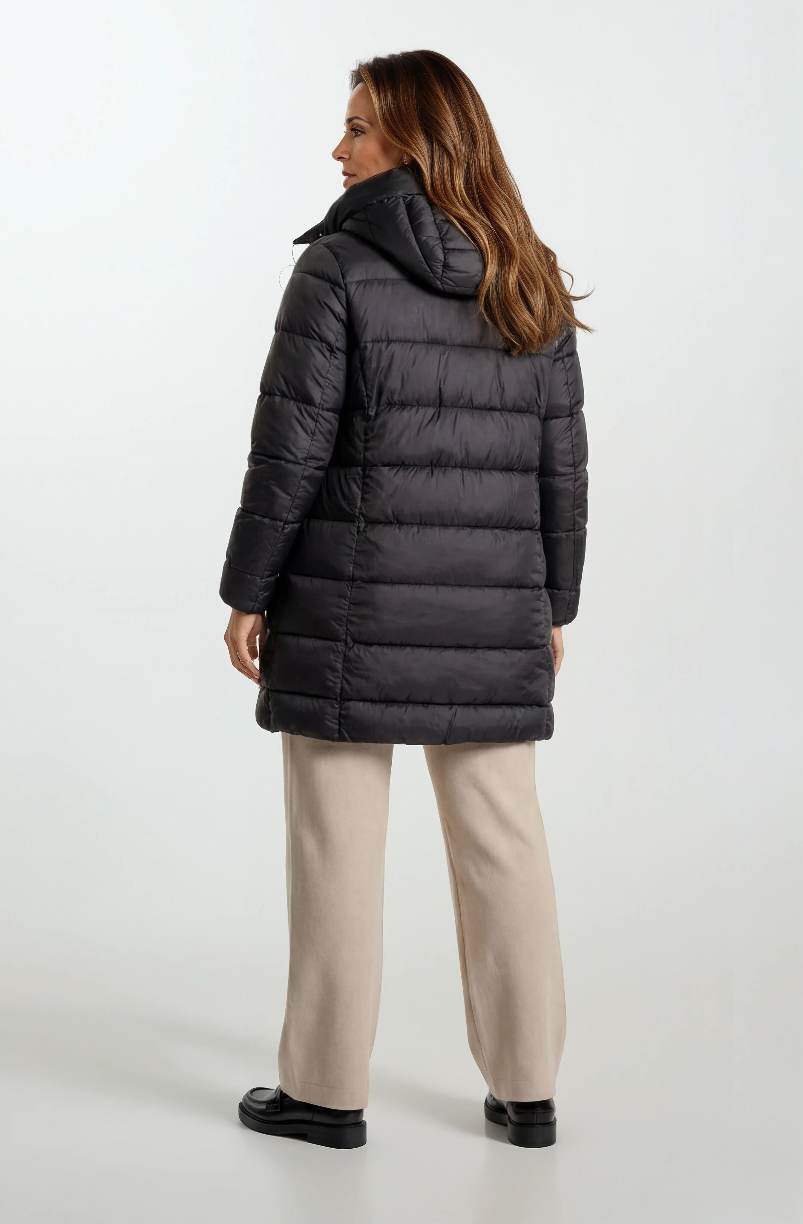 Primillo Nordic Uzun Kapüşonlu Şişme Mont SİYAH