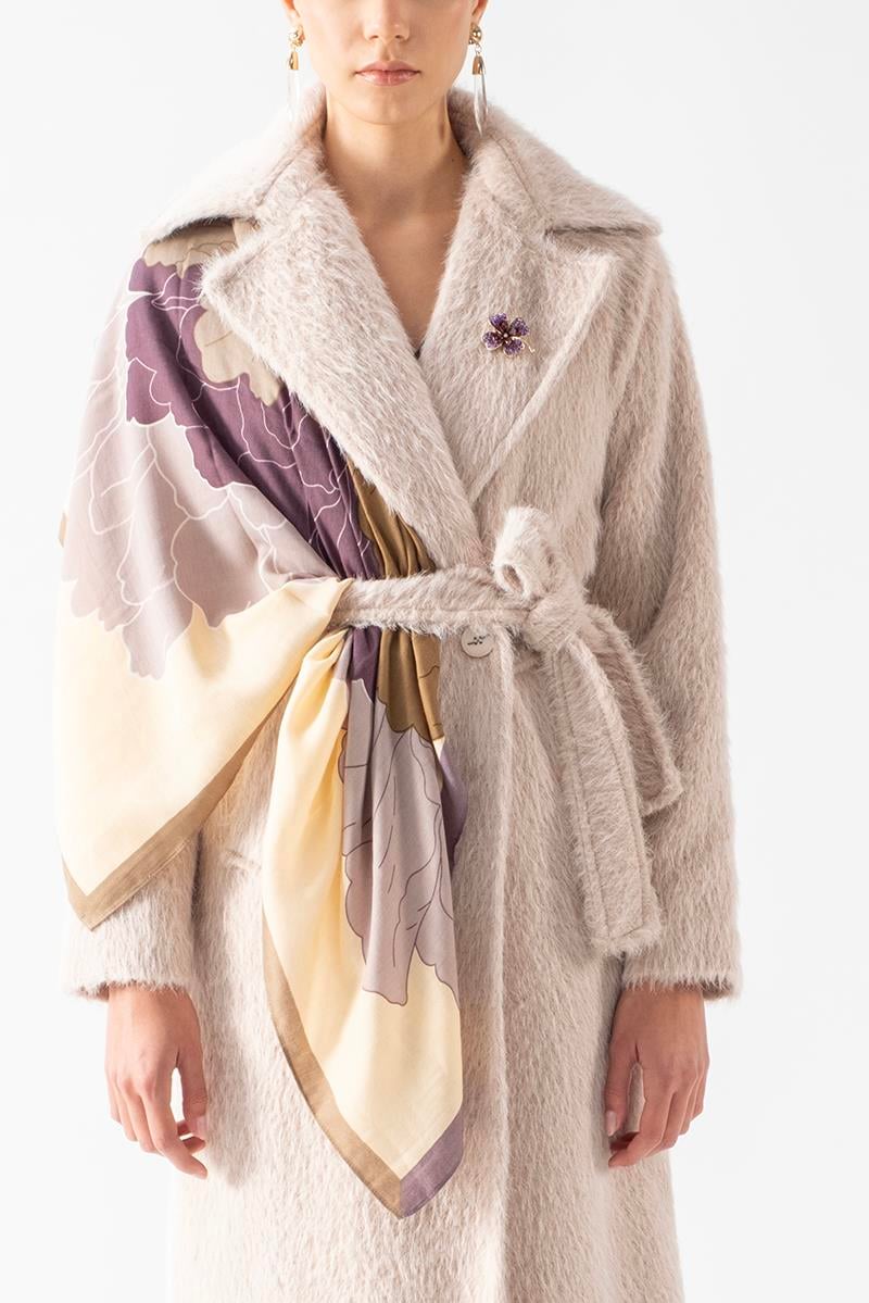 Ramenghi Desenli Şal YAĞ YEŞİLİ