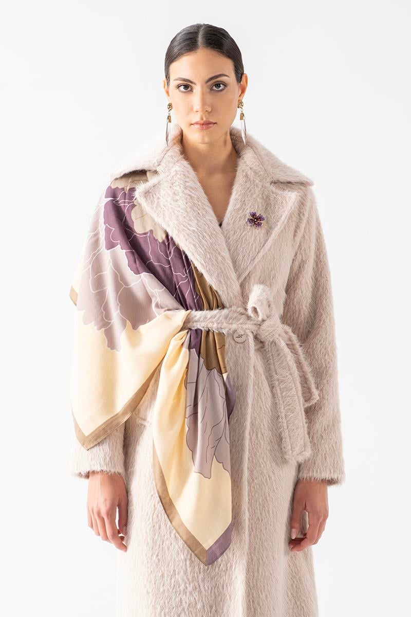 Ramenghi Desenli Şal YAĞ YEŞİLİ