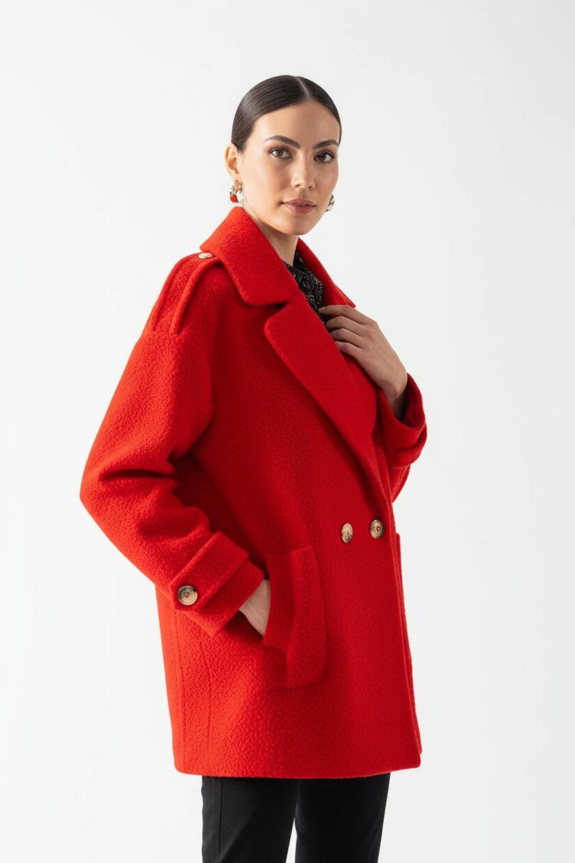 Renuccio Kruvaze Yandan Cepli Salaş Kaban KIRMIZI