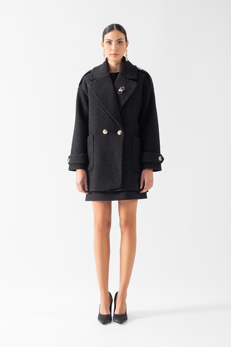 Renuccio Kruvaze Yandan Cepli Salaş Kaban SİYAH