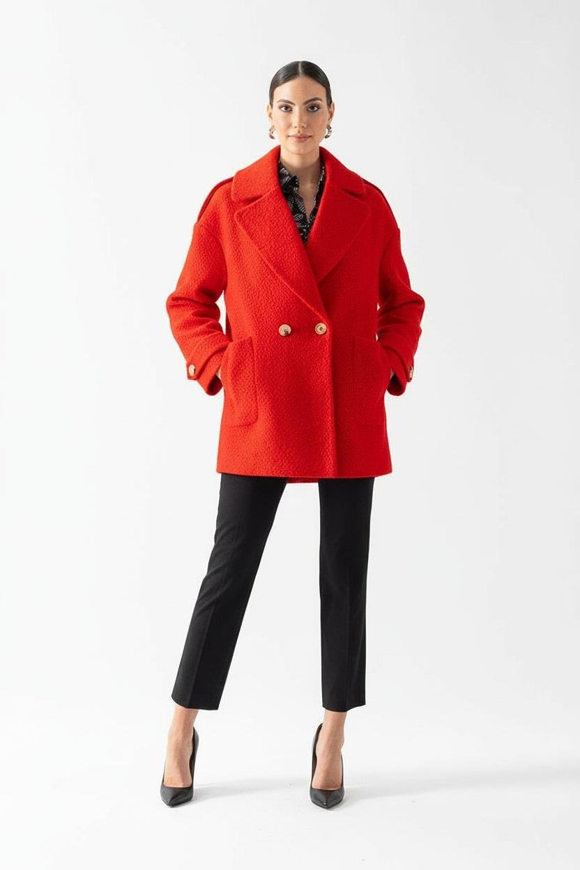 Renuccio Kruvaze Yandan Cepli Salaş Kaban KIRMIZI