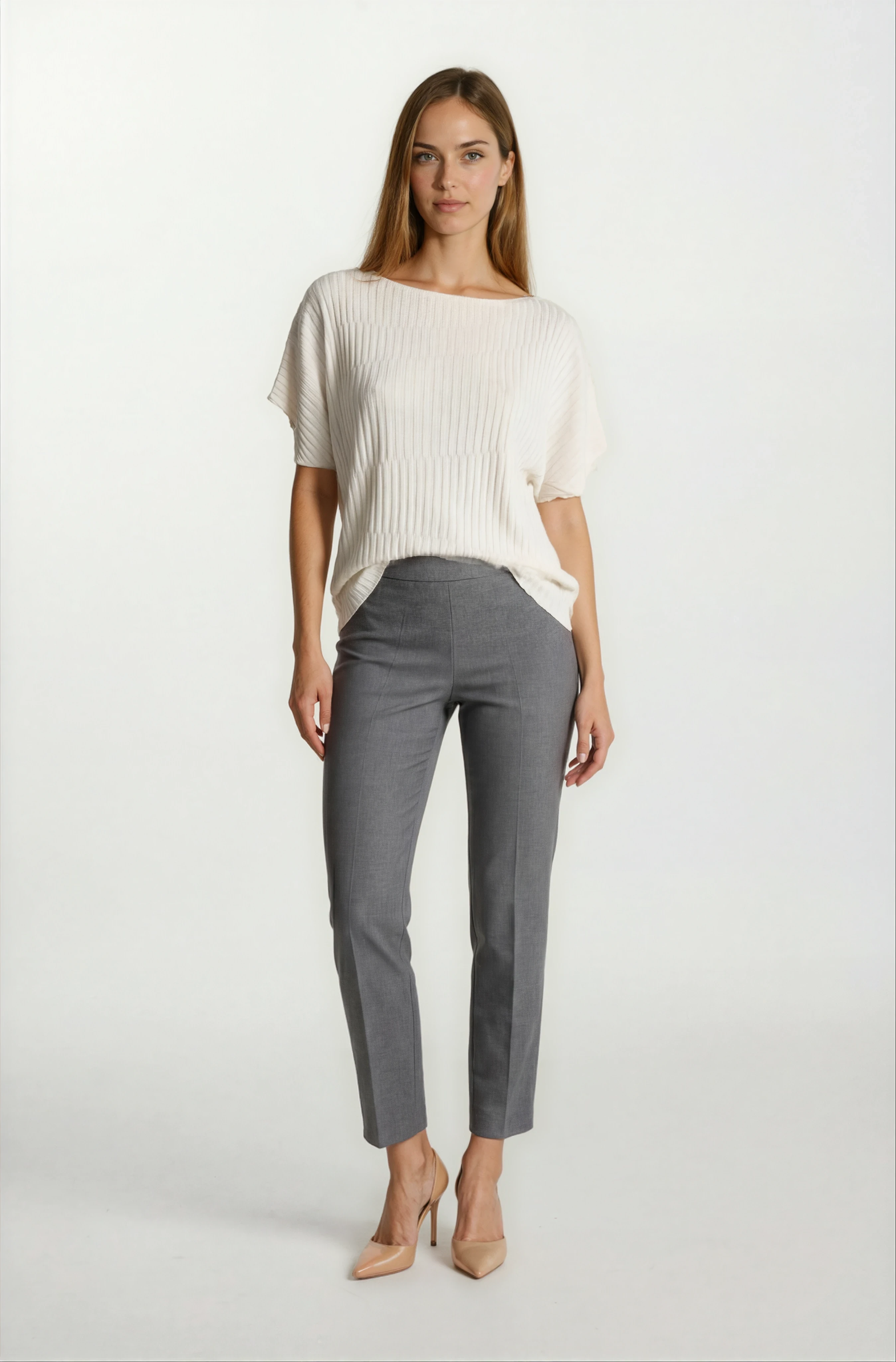 Riniero Kayık Yaka Kısa Kol Triko BEJ