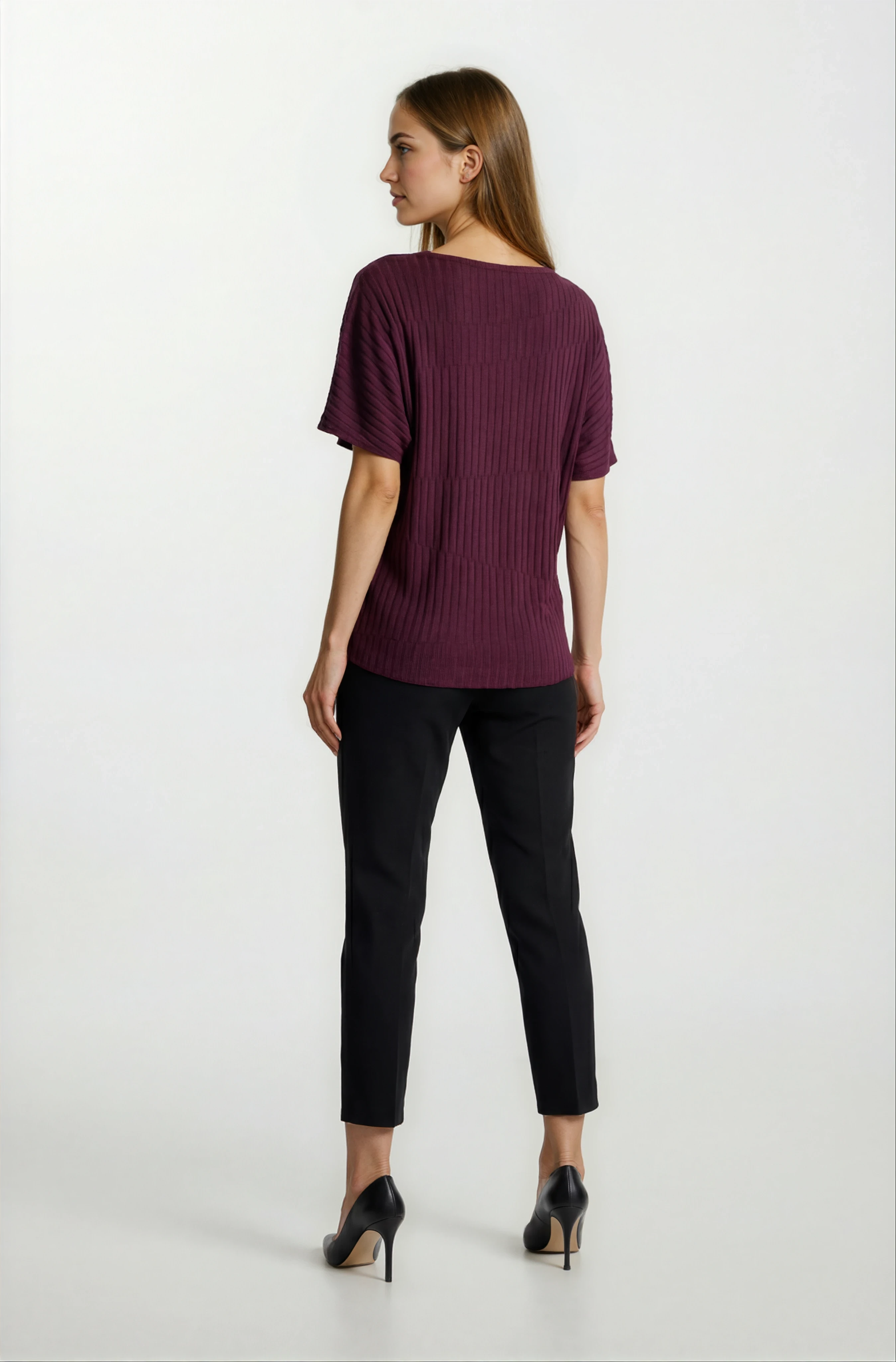 Riniero Kayık Yaka Kısa Kol Triko BORDO