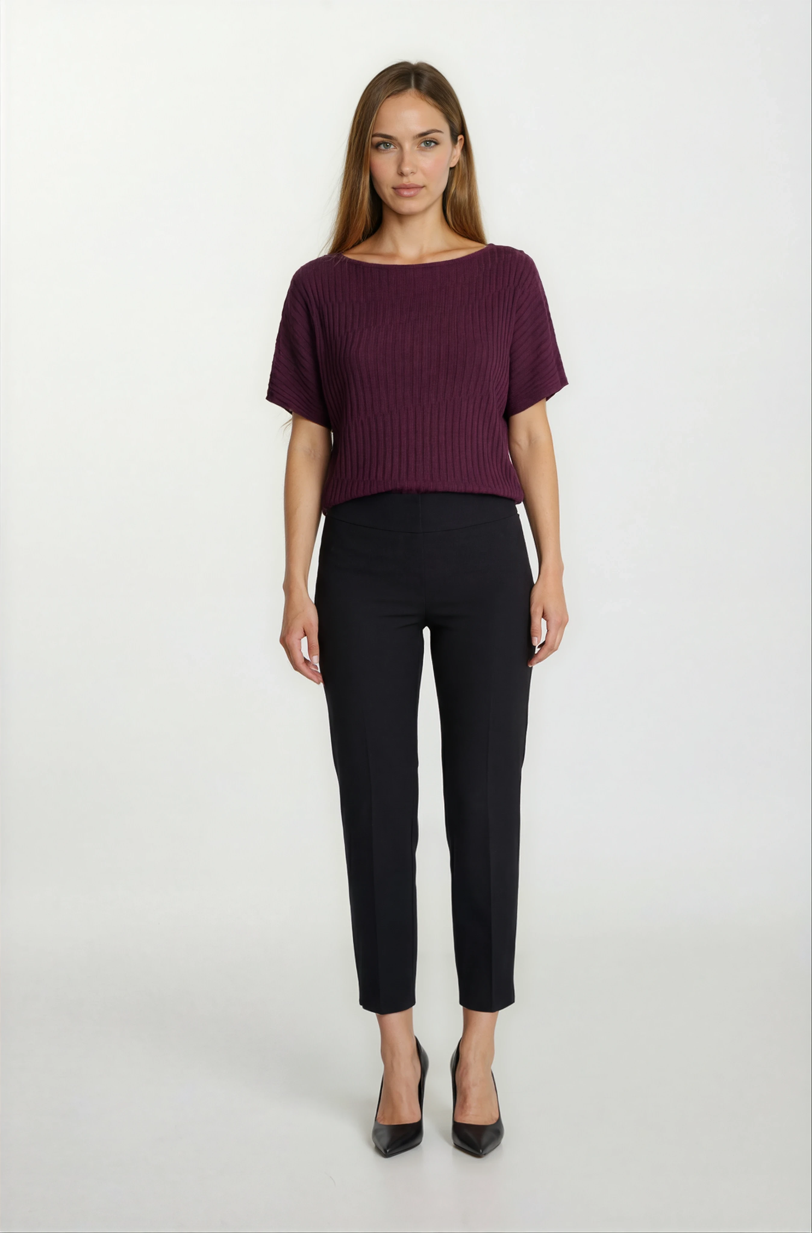 Riniero Kayık Yaka Kısa Kol Triko BORDO