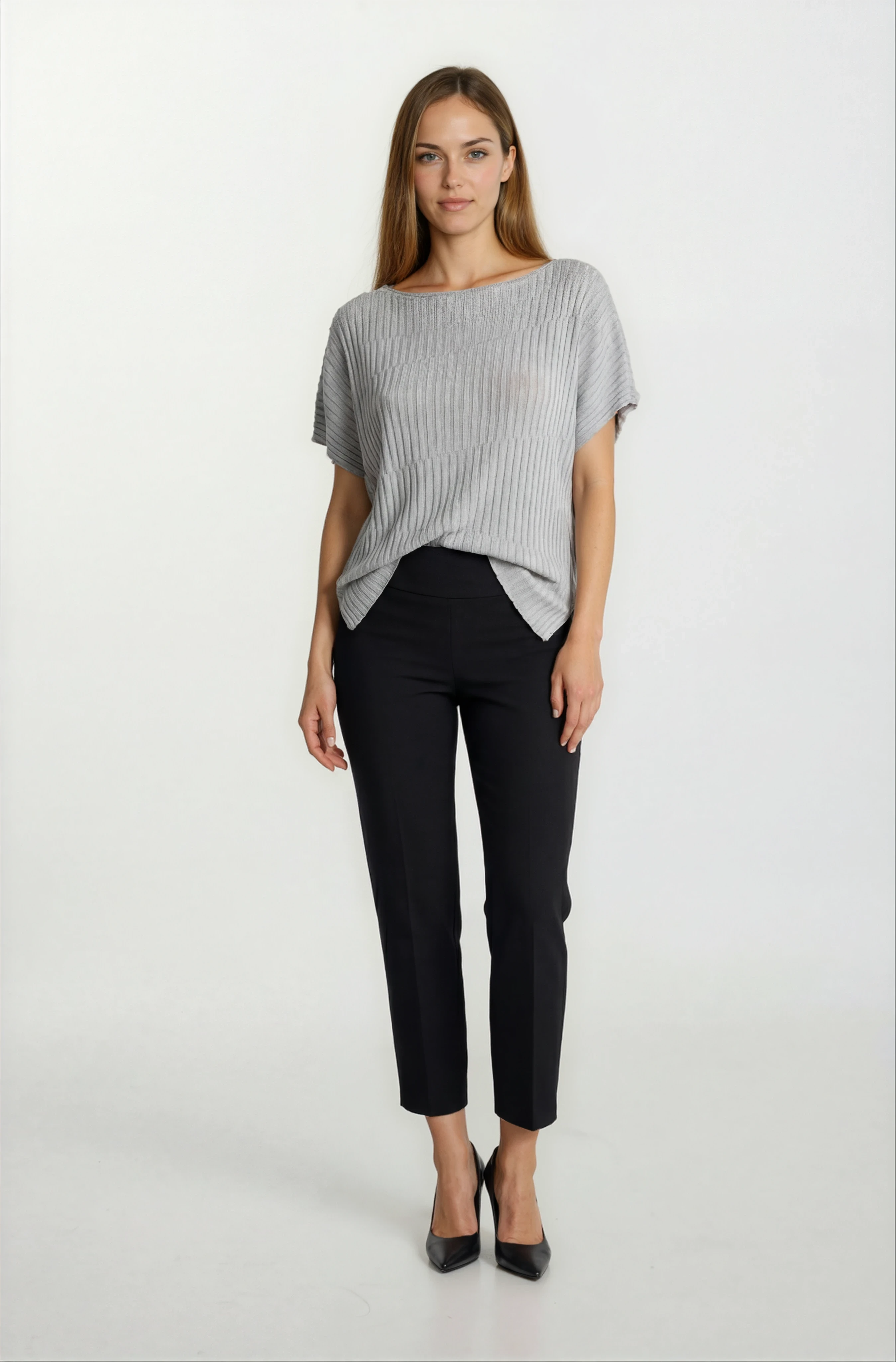 Riniero Kayık Yaka Kısa Kol Triko GRİ