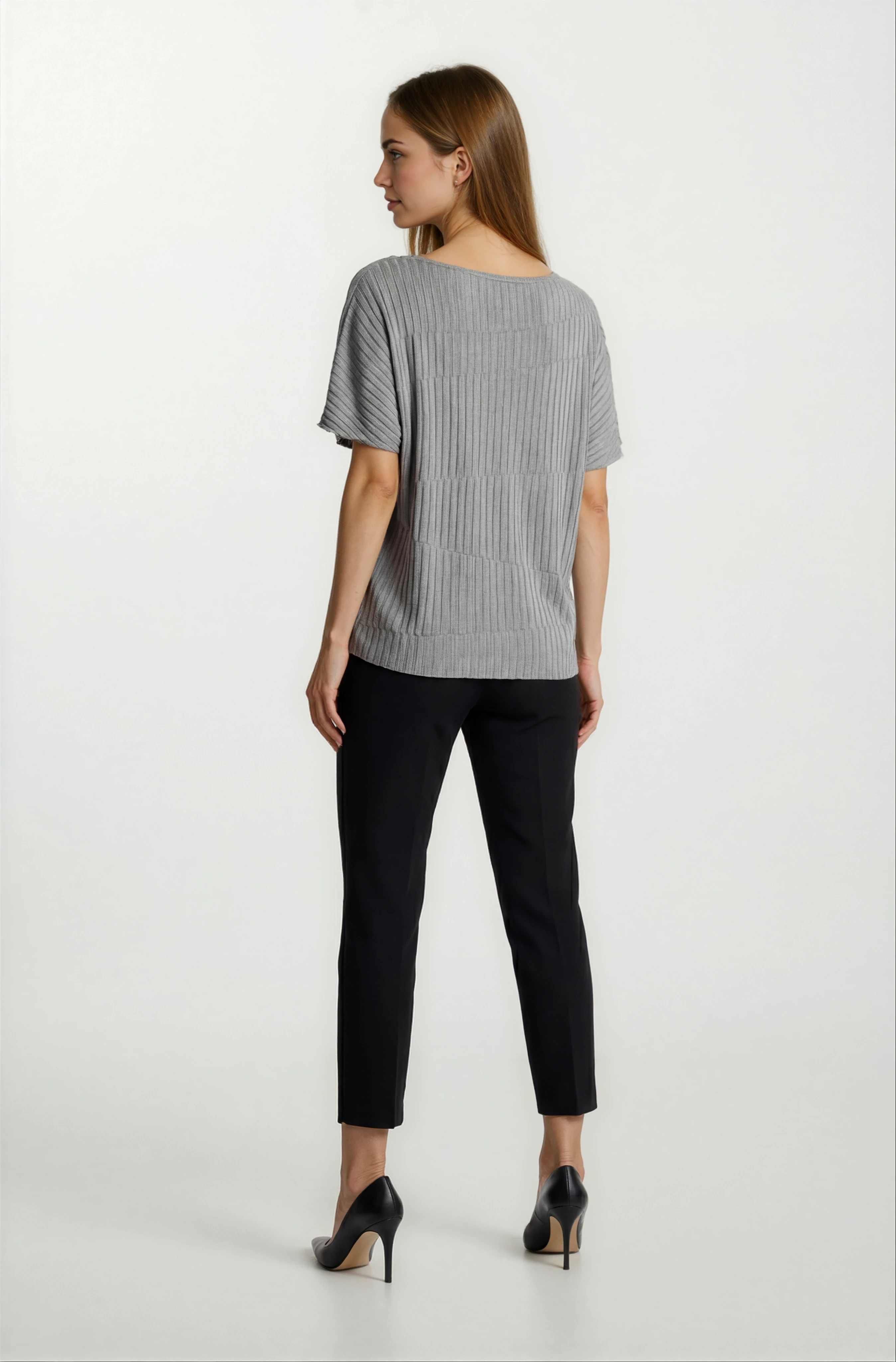 Riniero Kayık Yaka Kısa Kol Triko GRİ