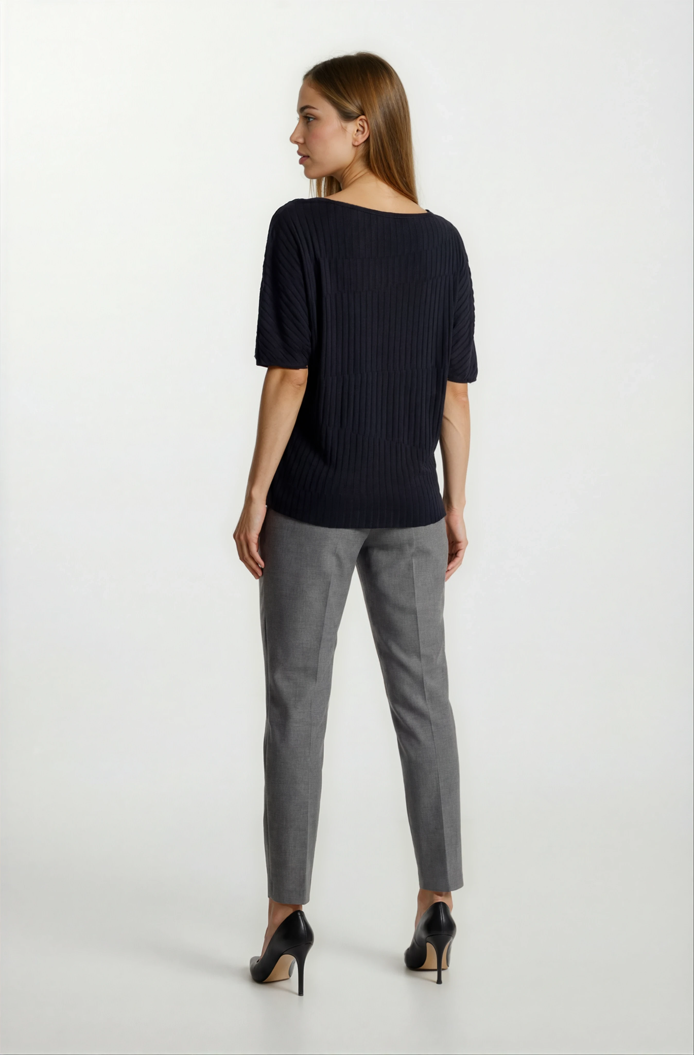 Riniero Kayık Yaka Kısa Kol Triko SİYAH