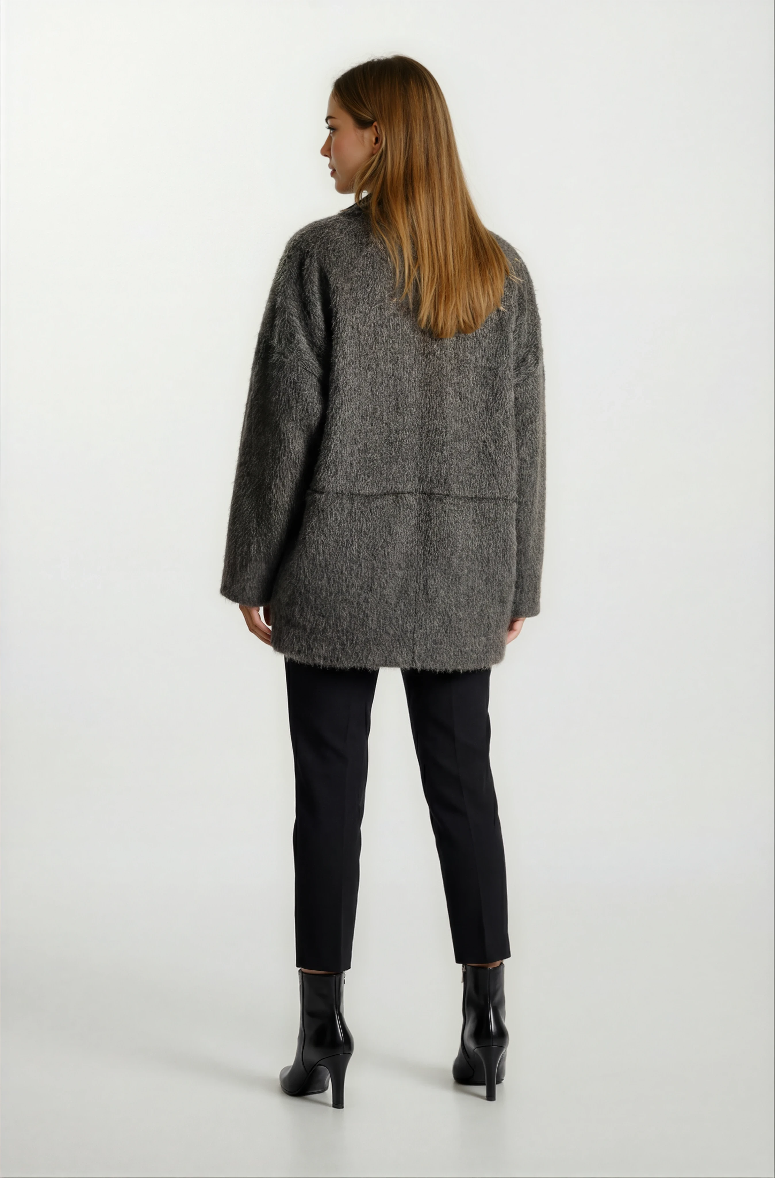 Rossum Dik Yaka Önü Fermuarlı Kaban KAHVE