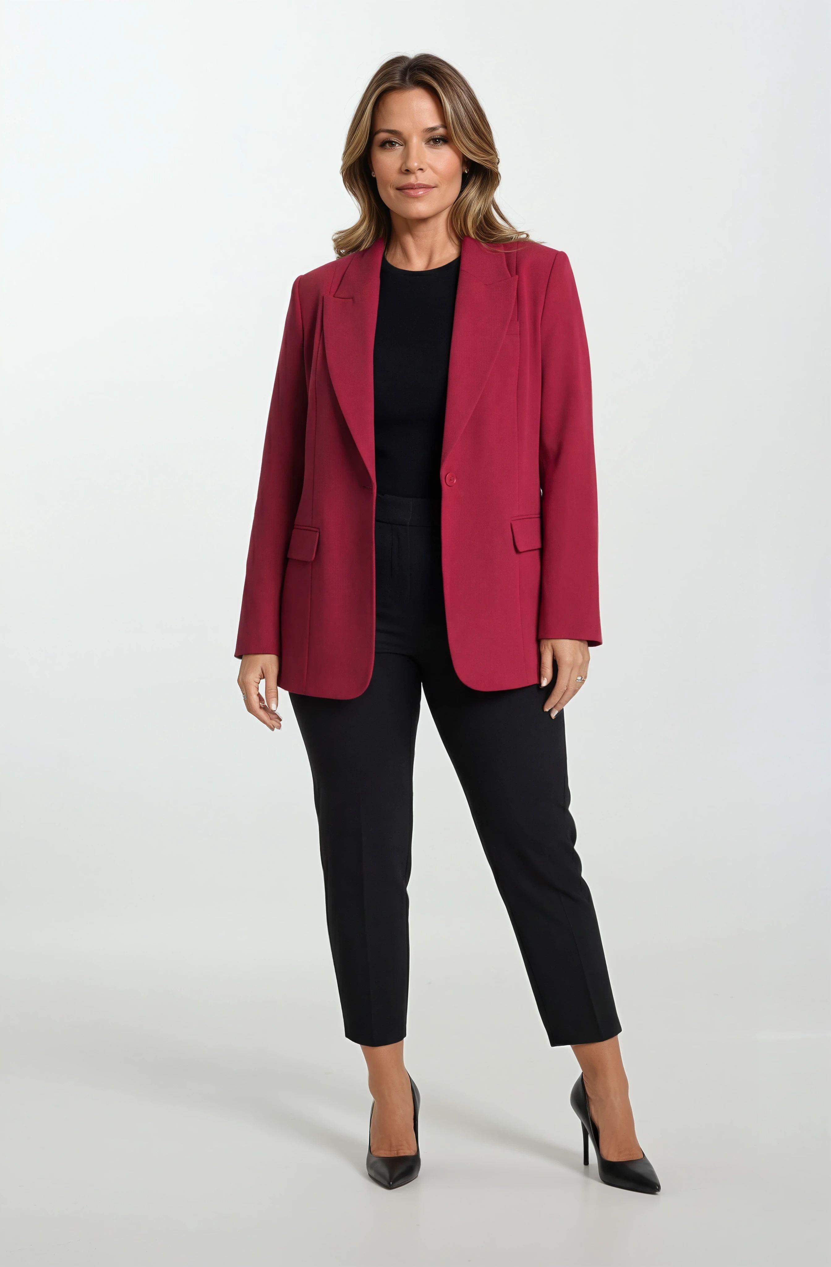 Sanfelice Klasik Yaka Tek Düğme Ceket BORDO