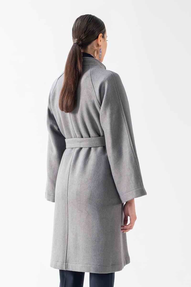 Santamaria Hakim Yaka Kuşaklı Kaban GRİ