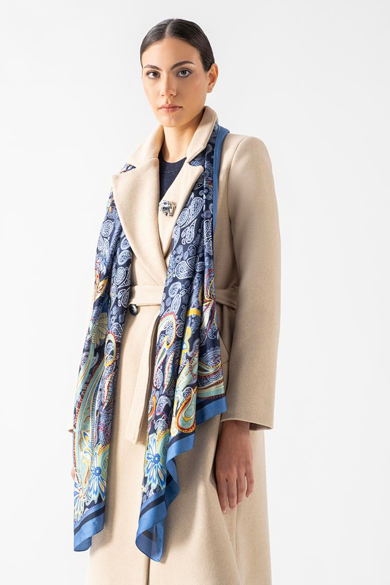 Soderbergh Desenli Şal LACİVERT
