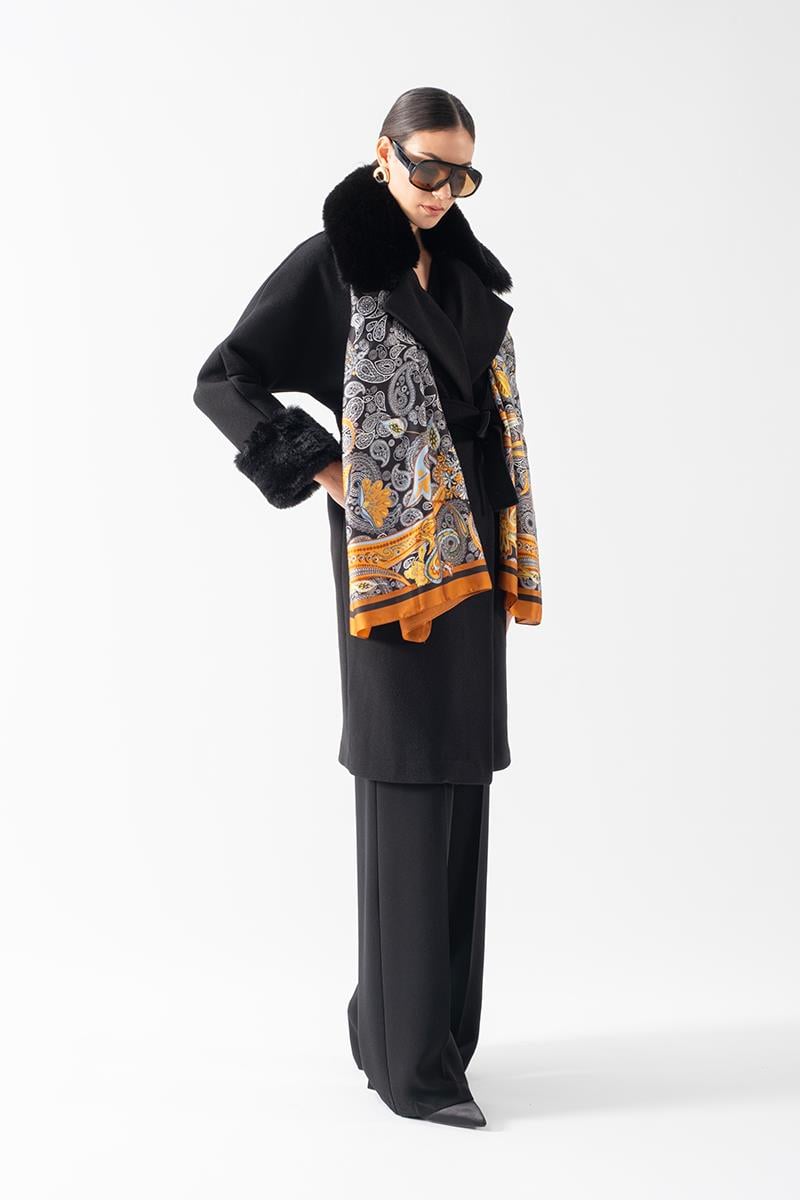 Soderbergh Desenli Şal SİYAH