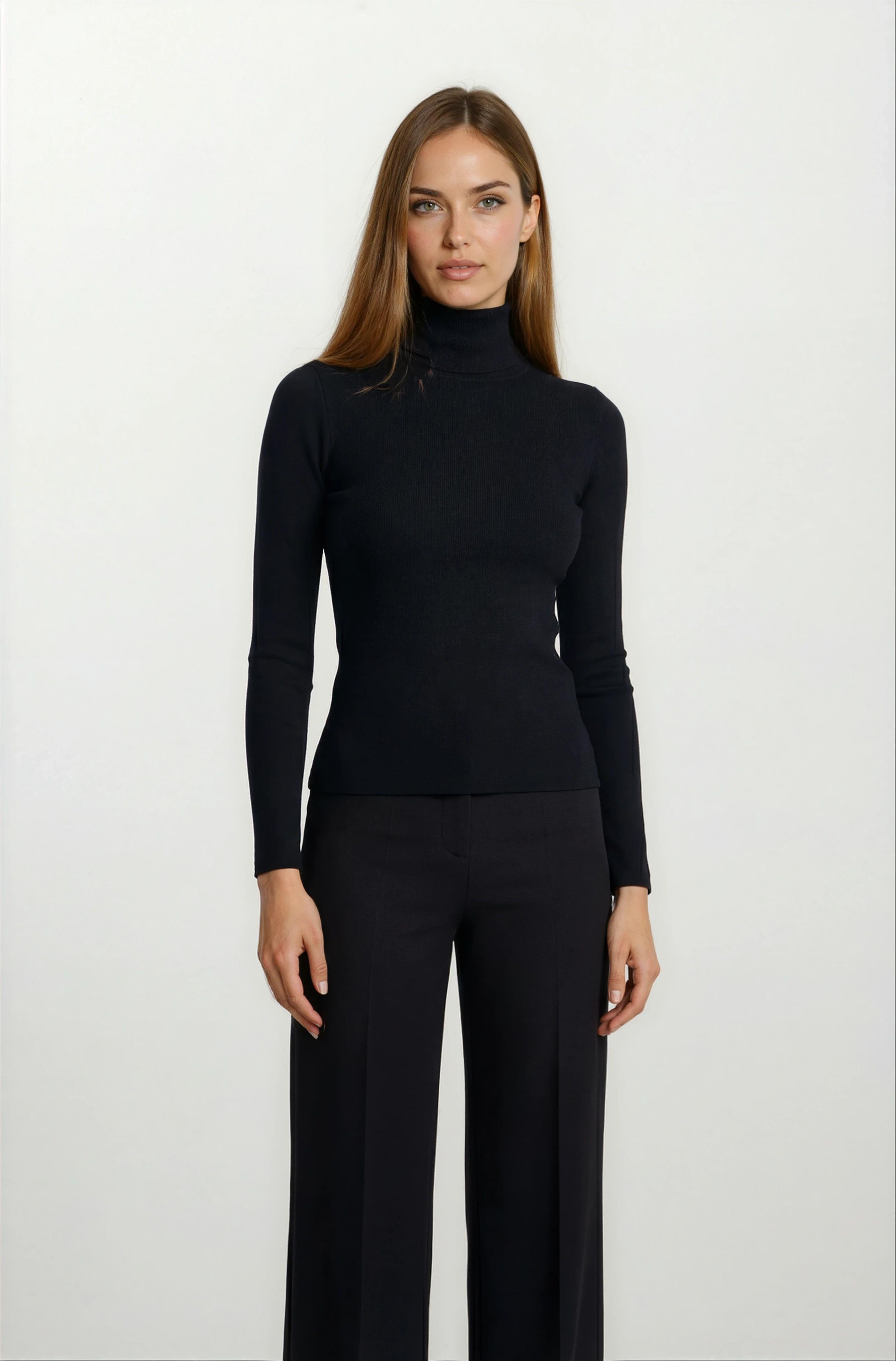 Valverde Balıkçı Yaka Uzun Kol Triko SİYAH