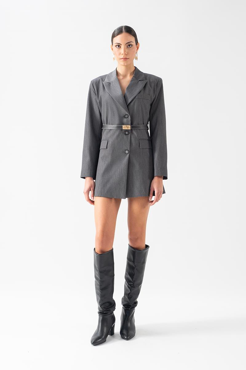 Zimbalist Erkek Yaka Ceket Elbise GRİ