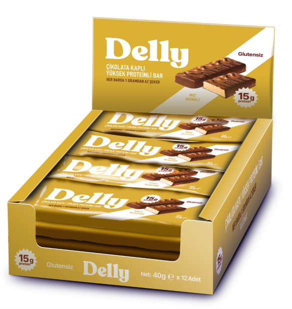 Çikolata Kaplı Muz Aromalı Yüksek Proteinli Bar 12 Adet X 40 g