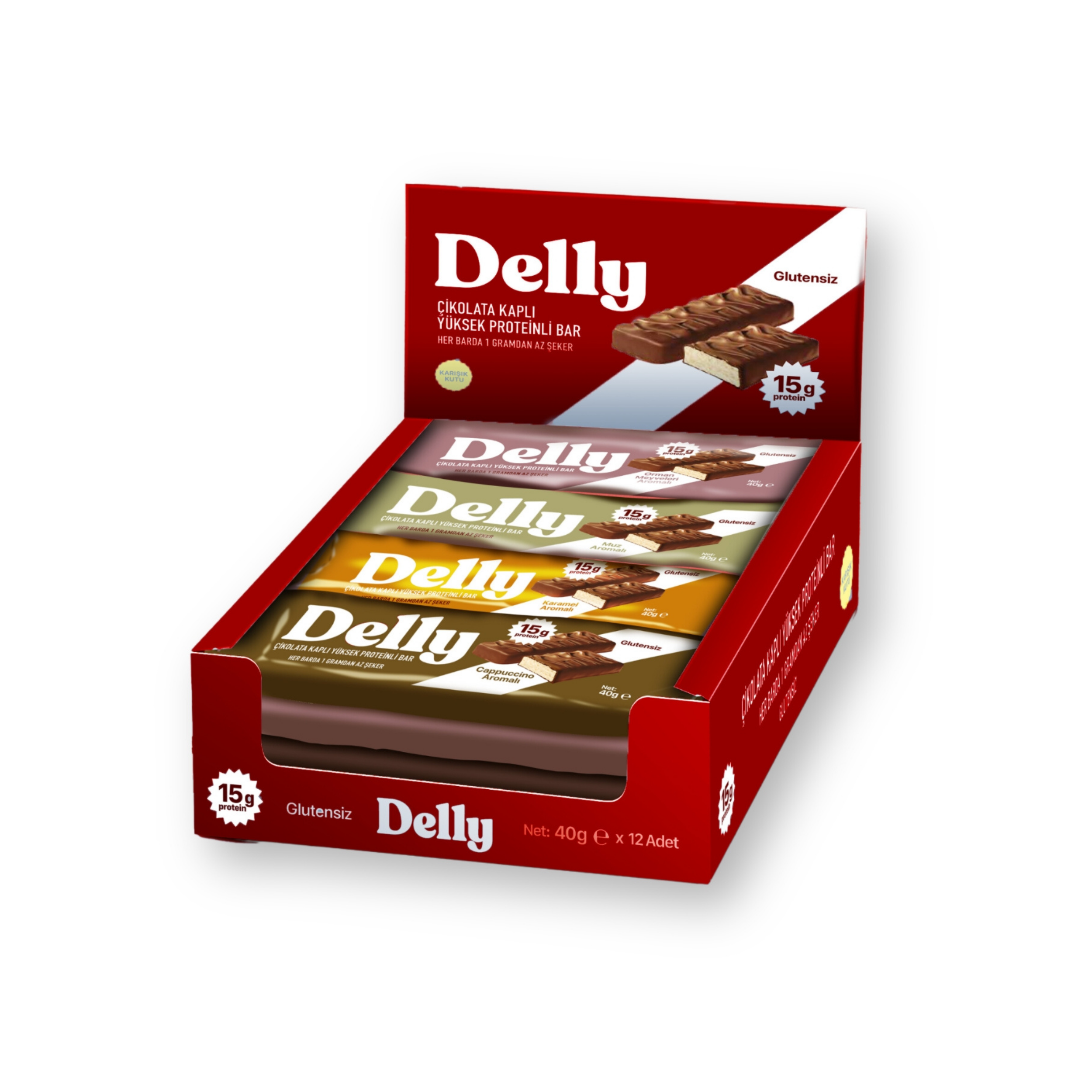 Çikolata Kaplı Yüksek Proteinli Bar Karışık Kutu 12 X 40 g