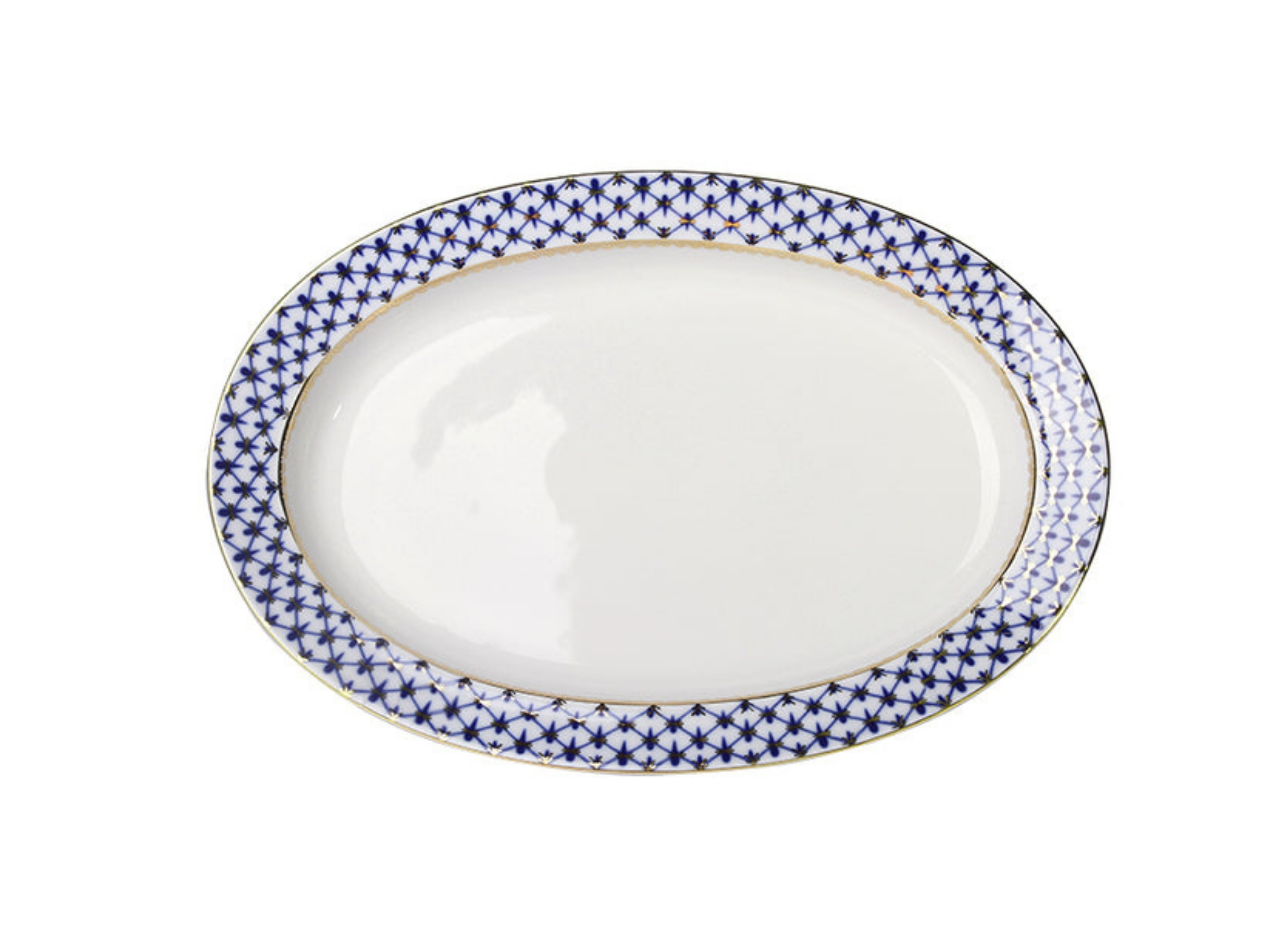 Cobalt Net Oval Servis Tabağı 24 cm 