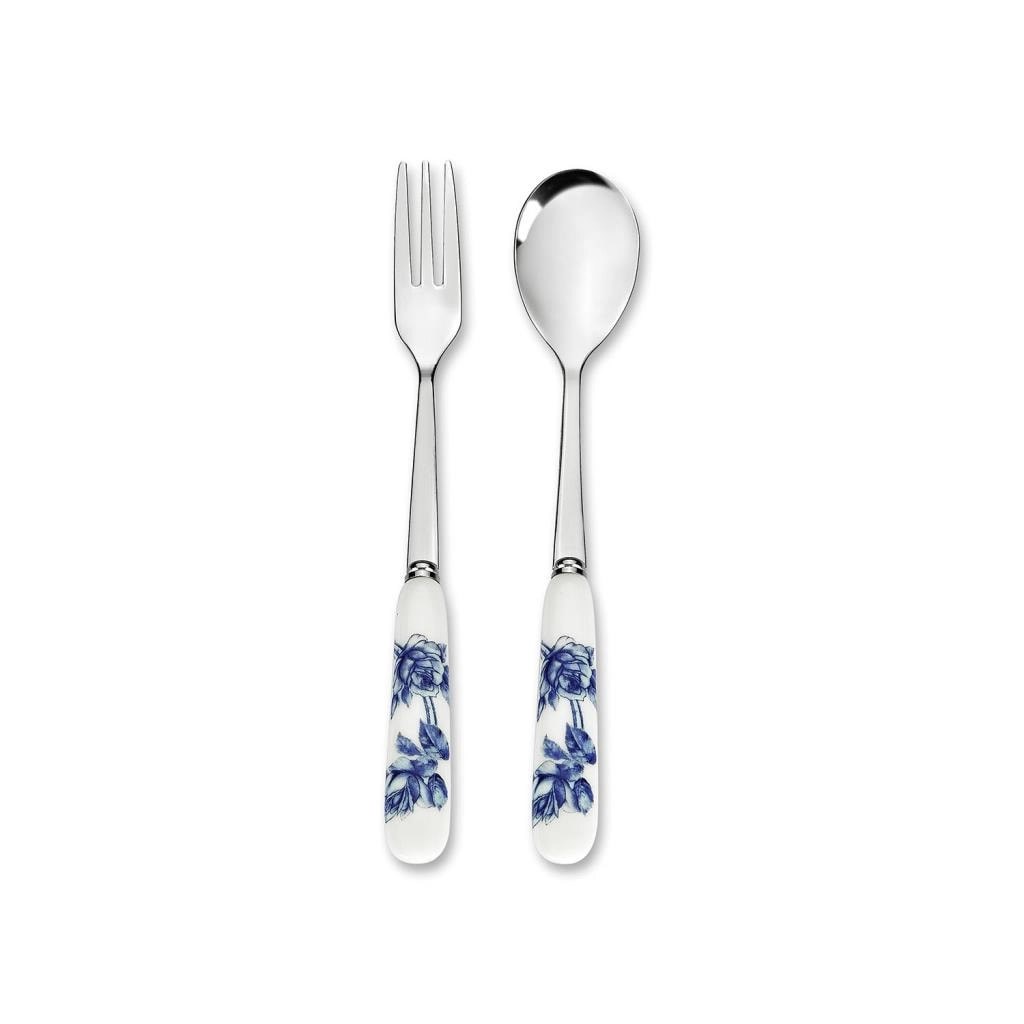 Elizabeth Rose Blue Çay Kaşığı ve Pasta Çatalı Seti