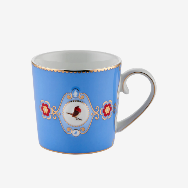 Mavi Madalyon Desenli Küçük Mug 150 ml