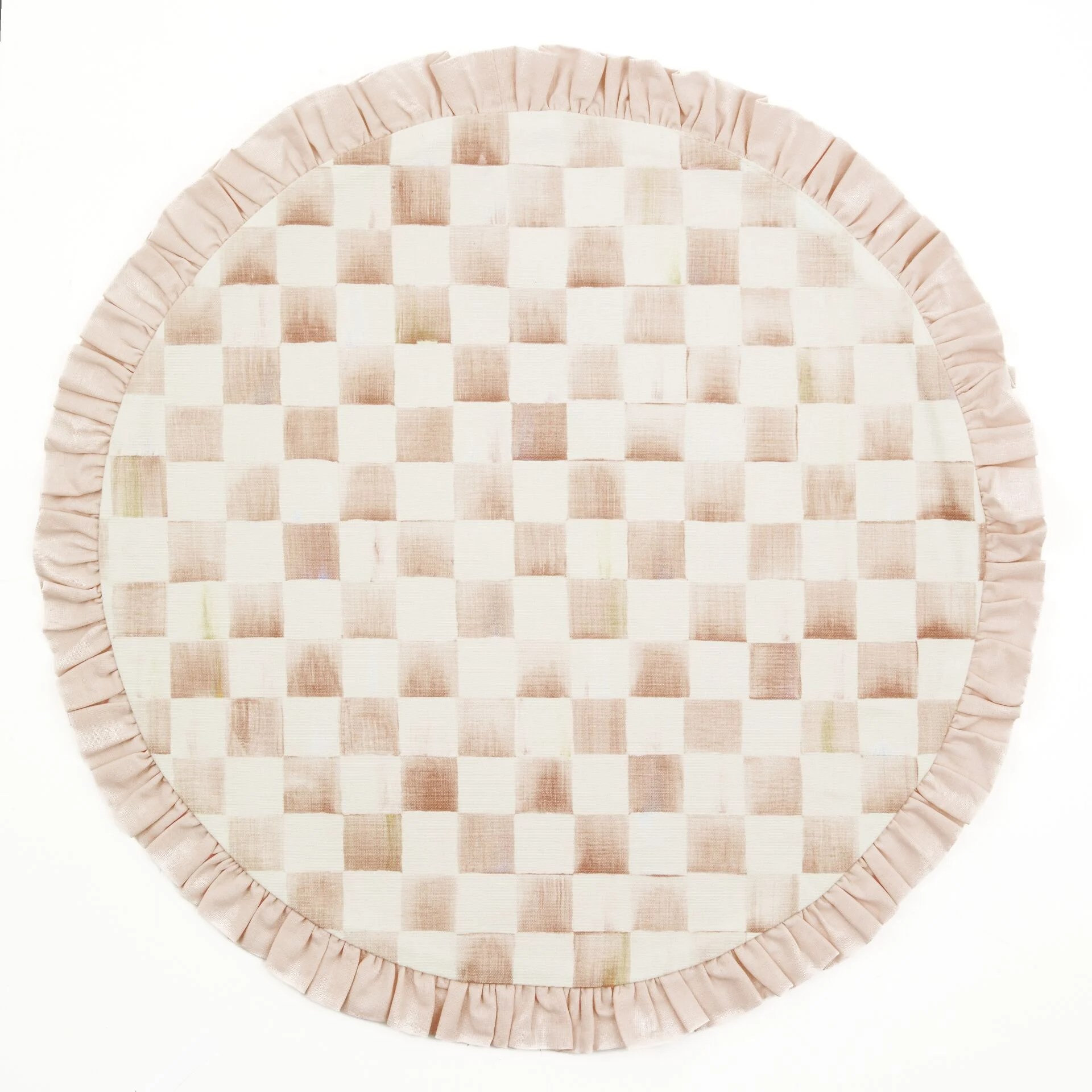Mocha Check Round Placemat