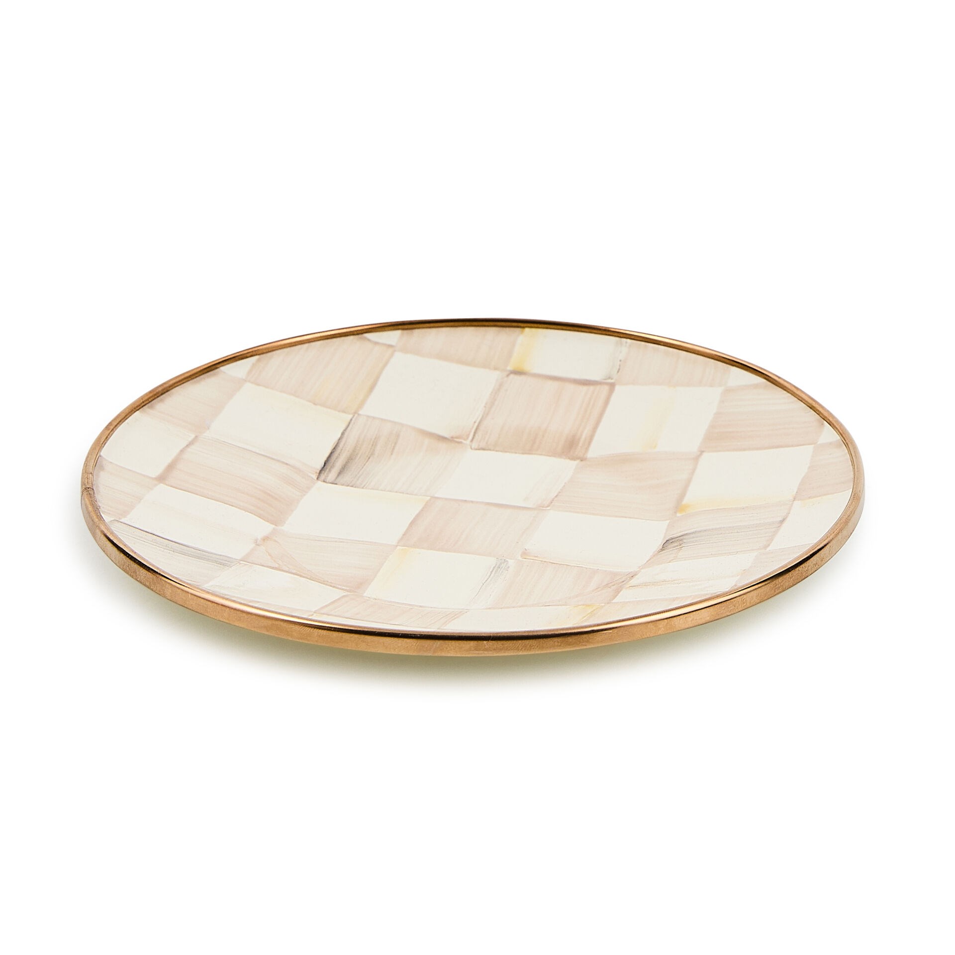 Mocha Check Saucer