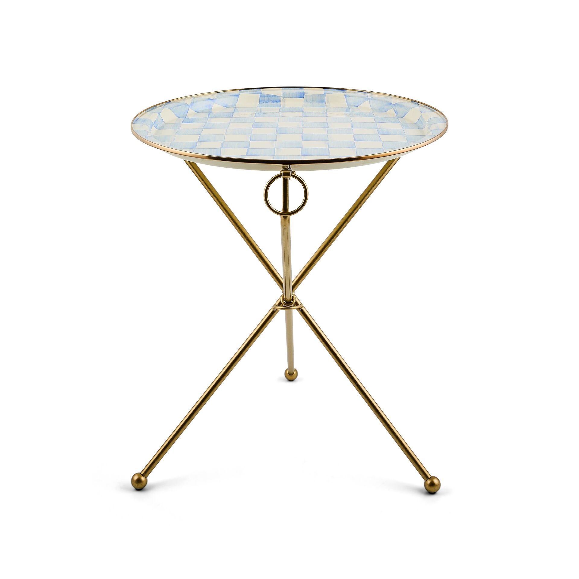 Sky Check Enamel Tilt Accent Table