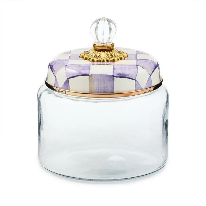 Violet Check Small Kitchen Canister