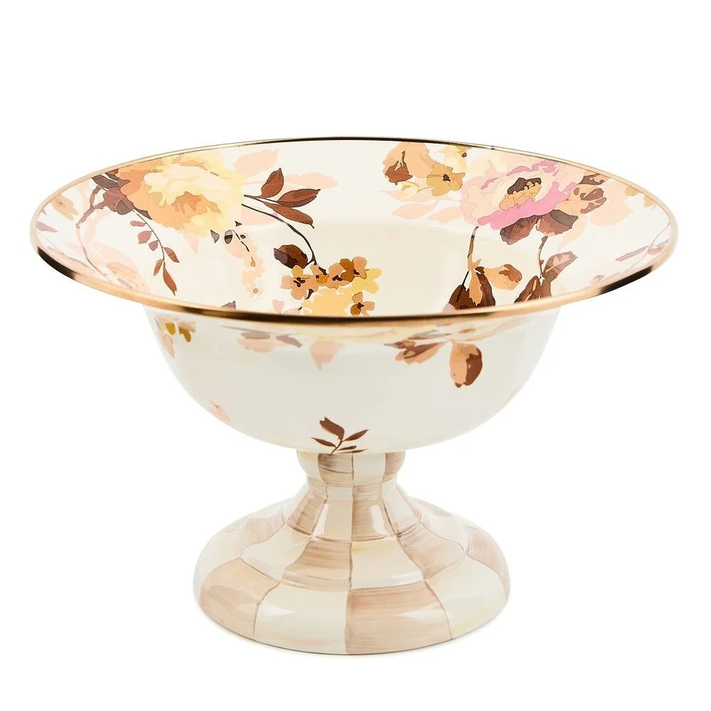 Wild Rose White Large Compote