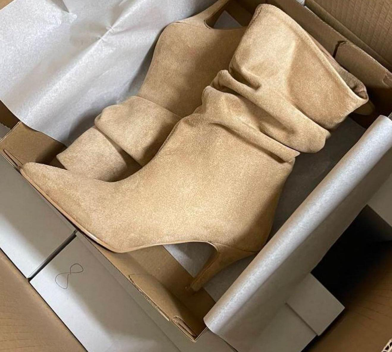 Bej Süet Topuklu Ayakkabı