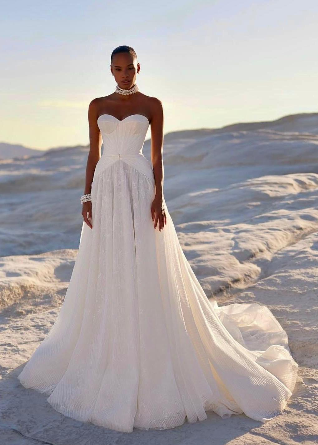 Beyaz Straplez A kesim Eternal Snow Gelinlik