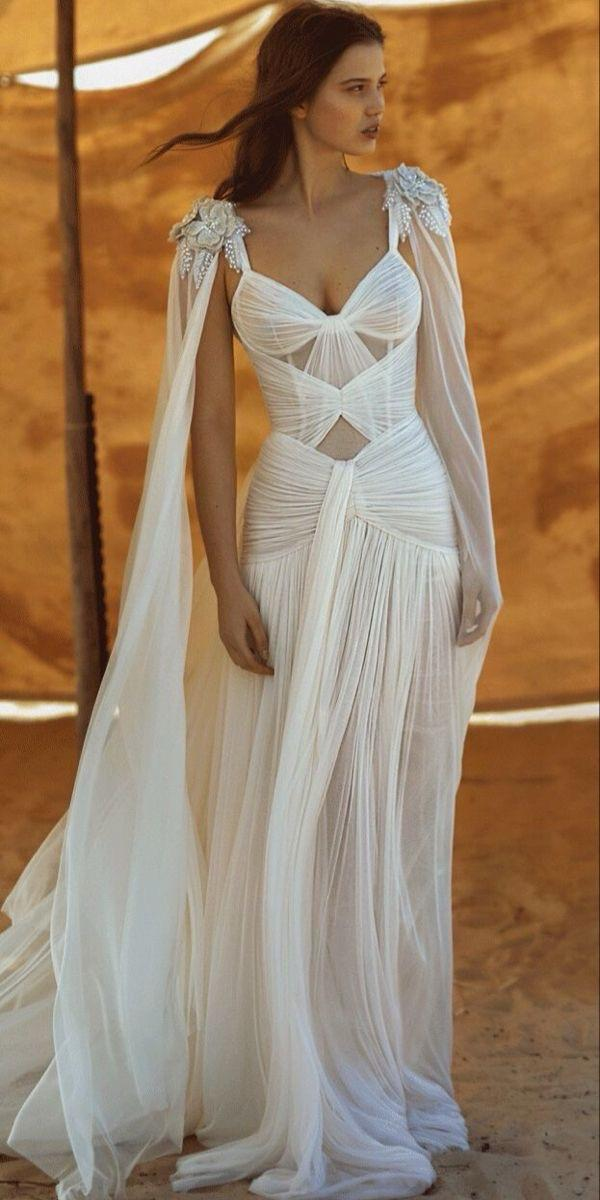 Beyaz Tül Pencere Detaylı Elf Model Freyja Nightbloom Gelinlik