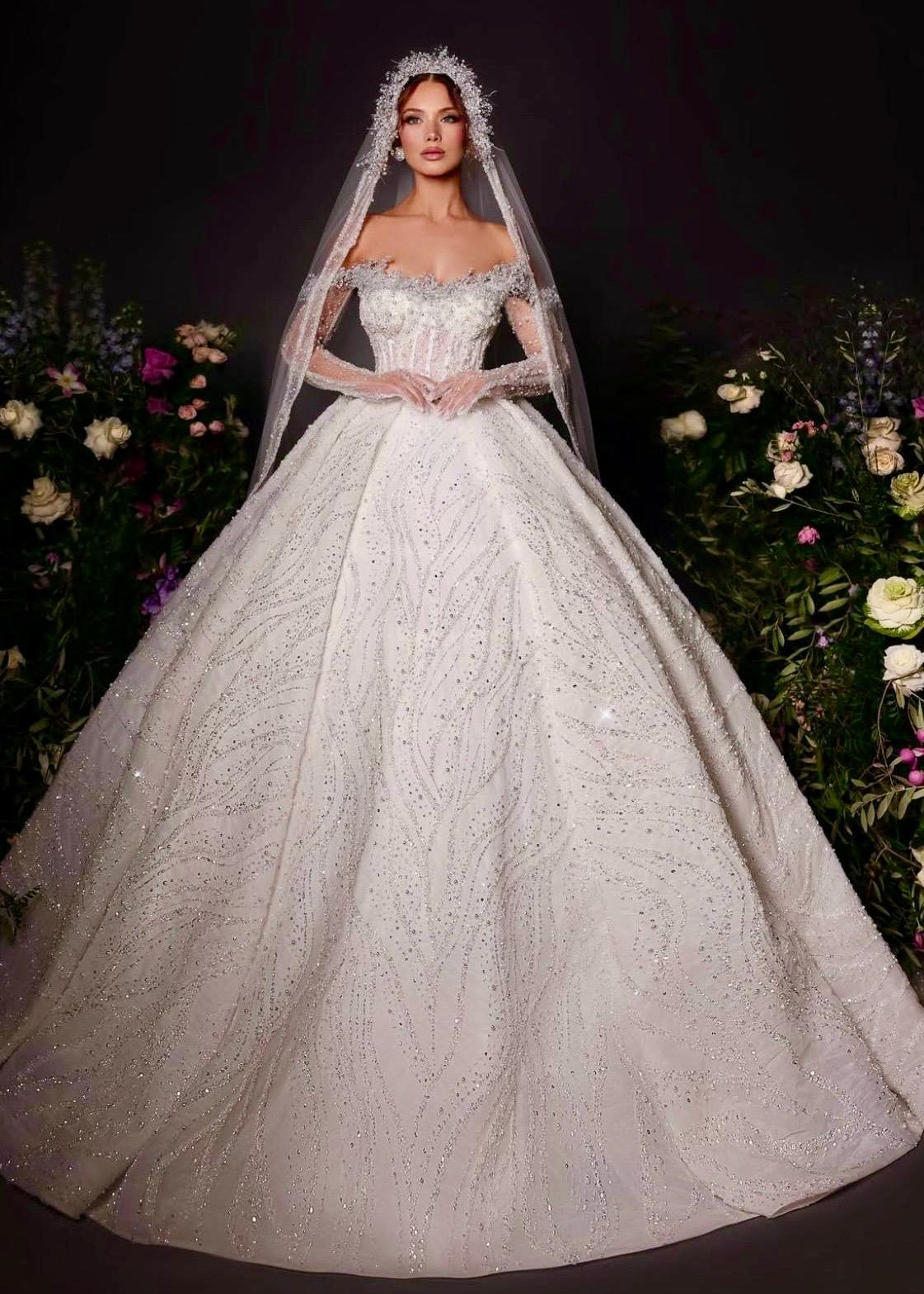 Straplez Full Taş İşlemeli Prenses Model Celestial Glow Gelinlik