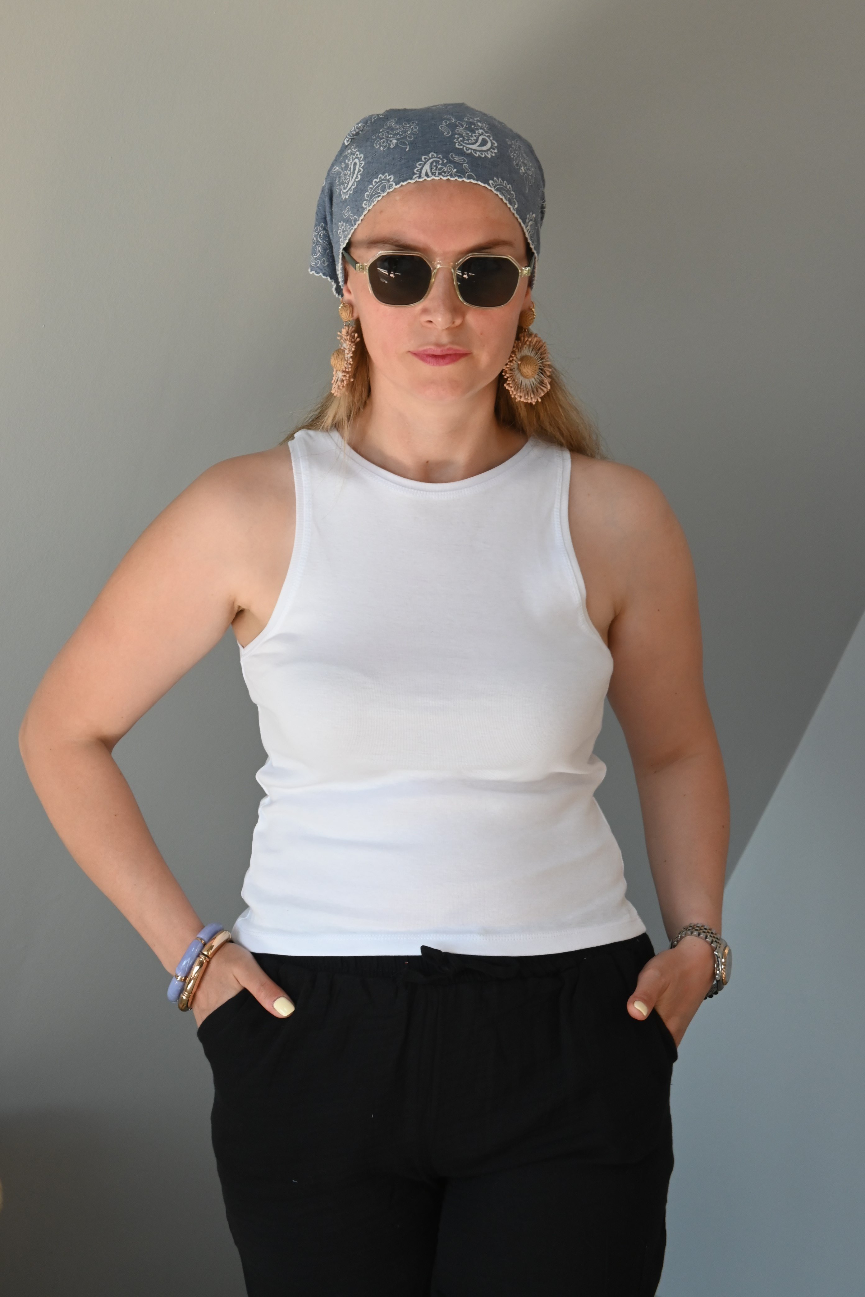 RİBANA KUMAŞ HALTER BEYAZ ATLET