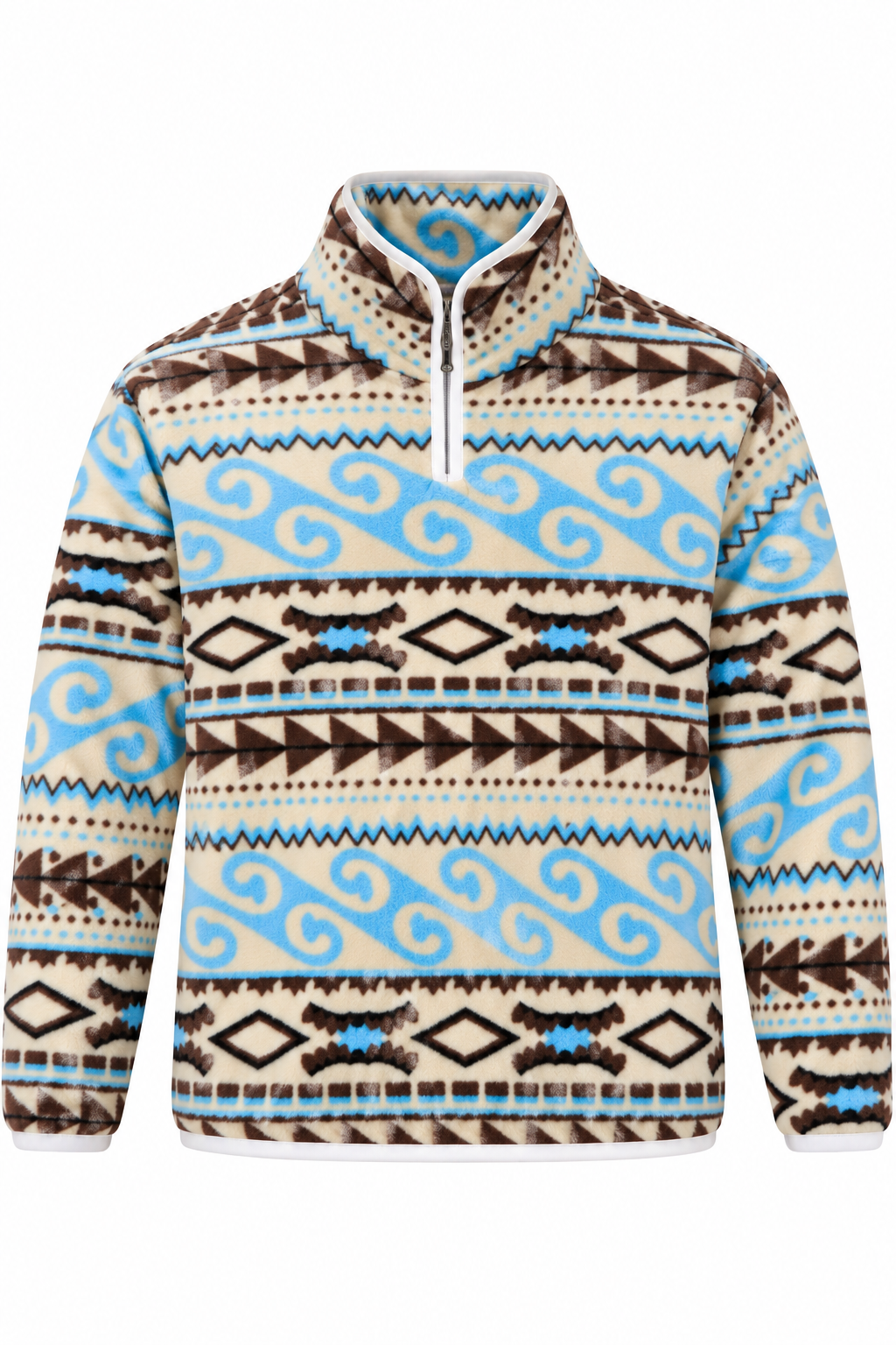 MAVİ DESENLİ POLAR SWEATSHİRT