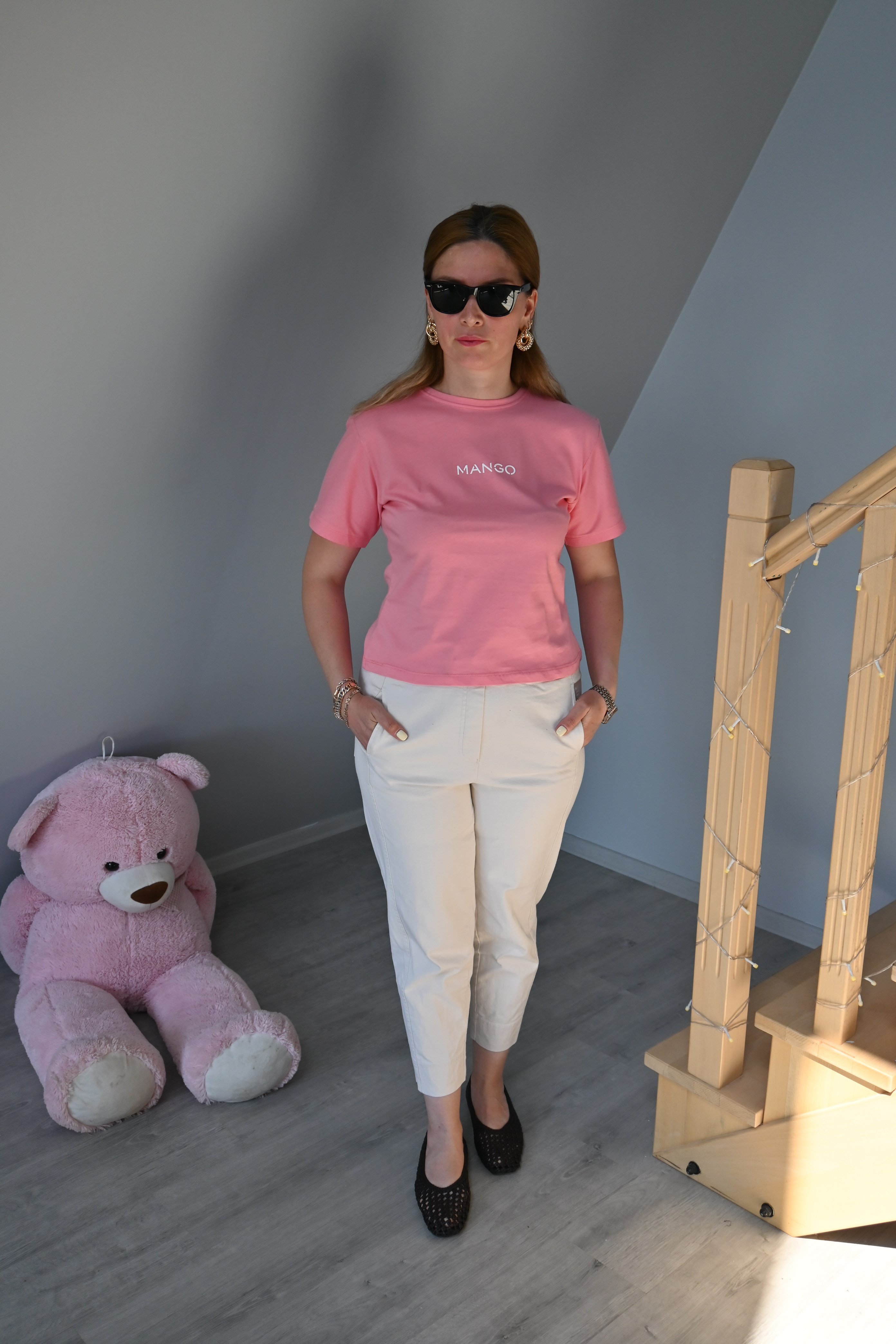 MANGO YAZILI PEMBE TİŞÖRT