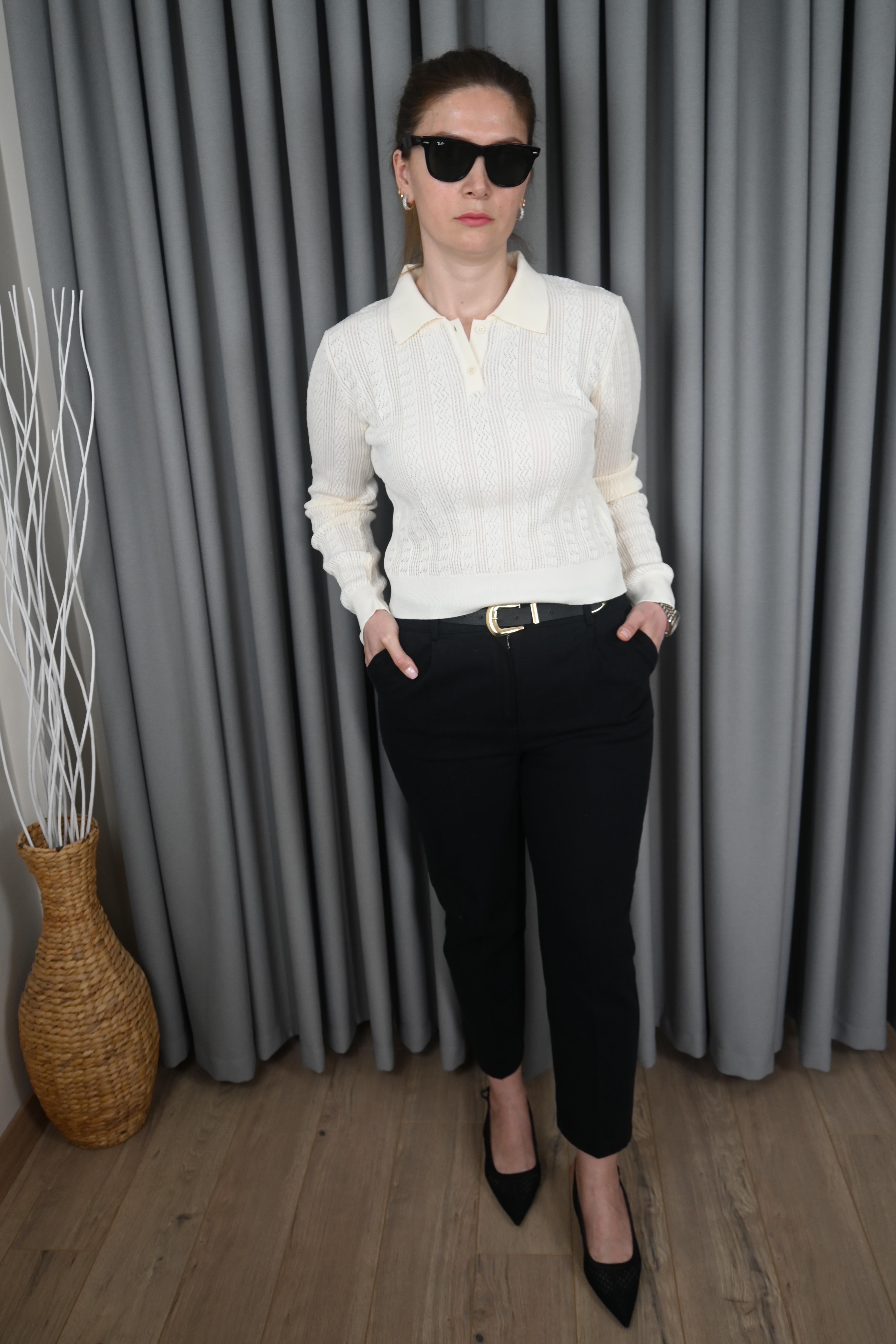 PREMİUM KALİTE KEMERLİ SİYAH PANTALON