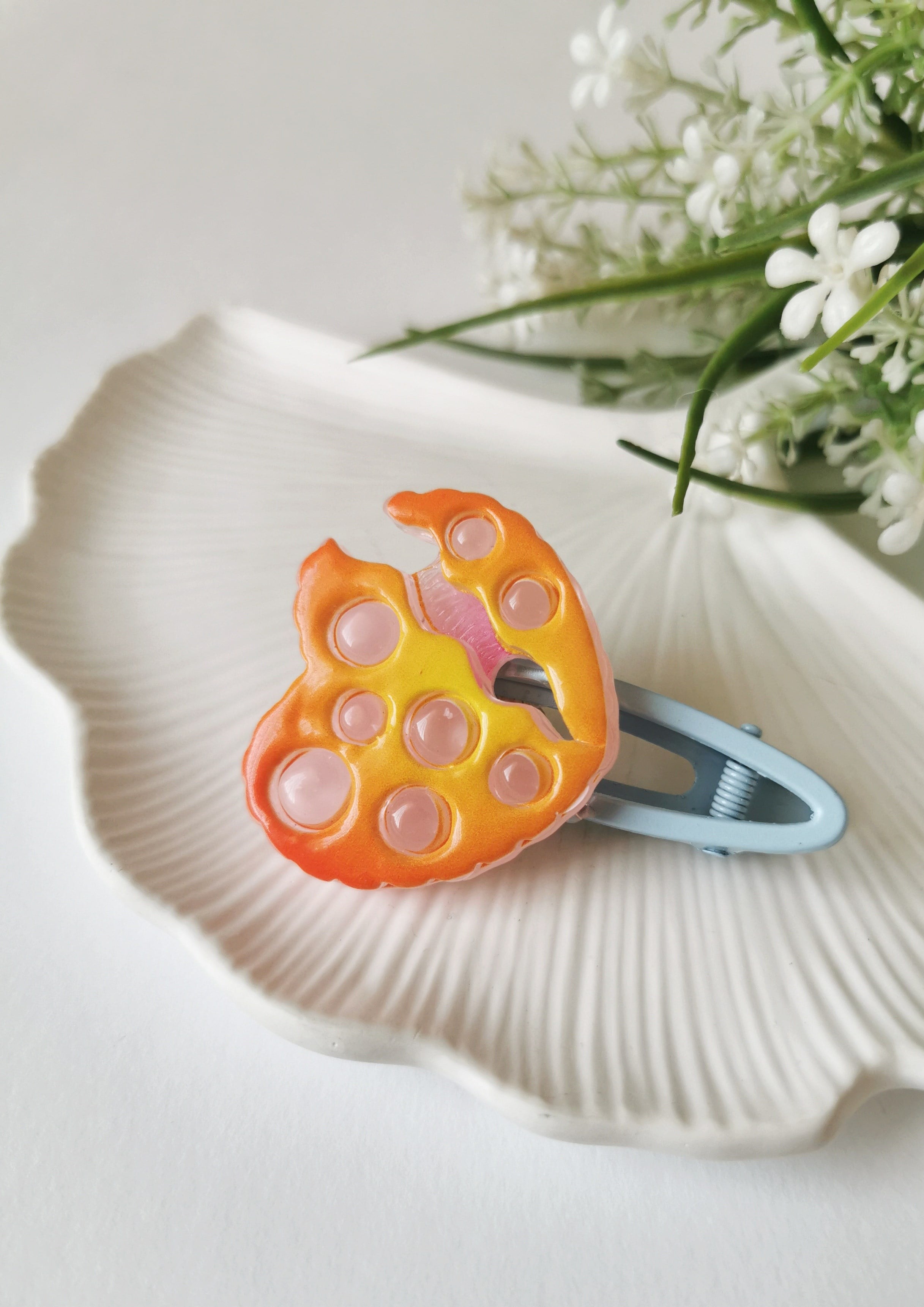 Renkli Sevimli Mavi Pensli Çocuk Tokası 6 x 4,5 cm