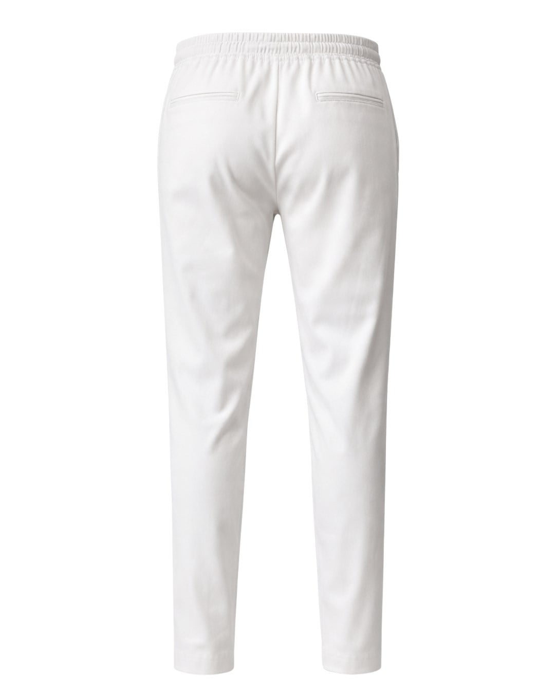Beyaz Bağlamalı Baggy Kumaş Pantolon