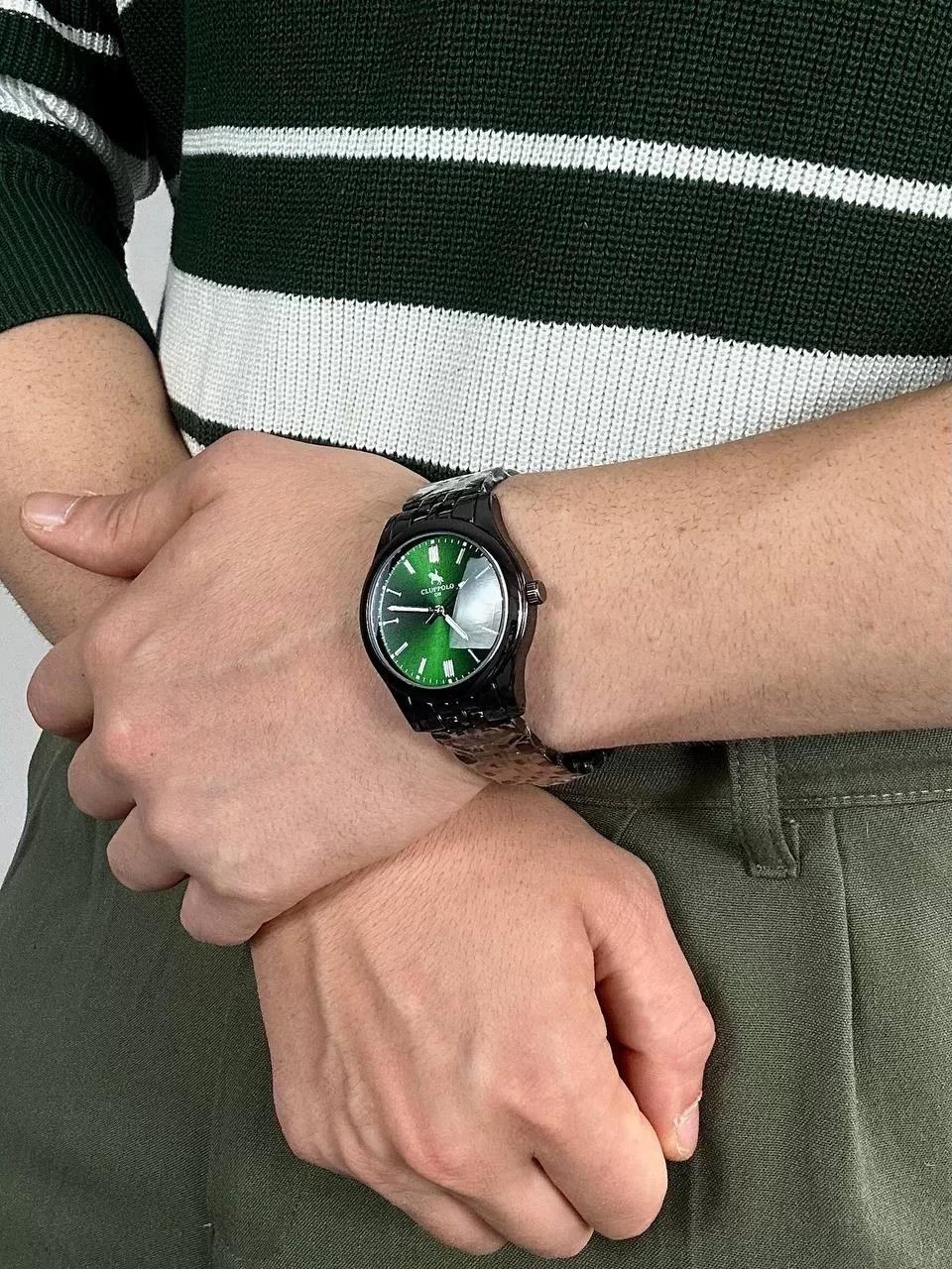 C.L Polo Green Screen Old Money Wristhwatch