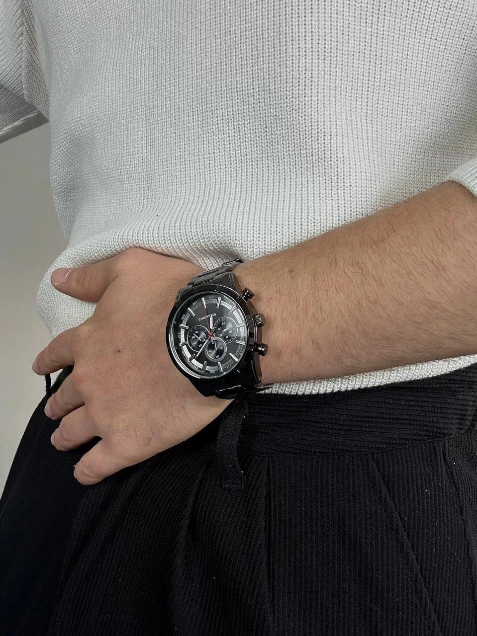 C.H Black Round Screen Wintage Wristhwatch