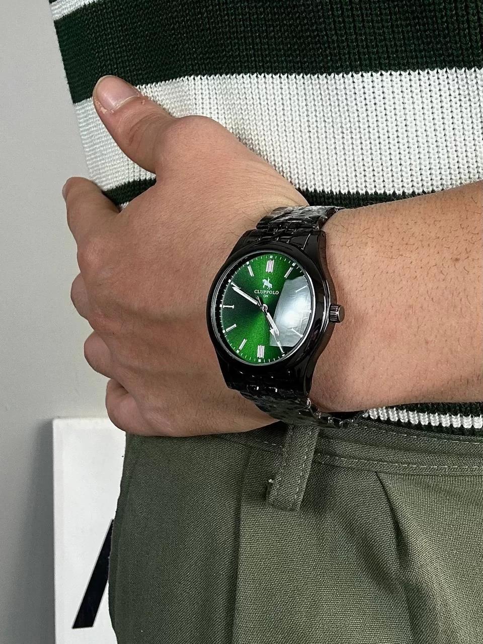 C.L Polo Green Screen Old Money Wristhwatch