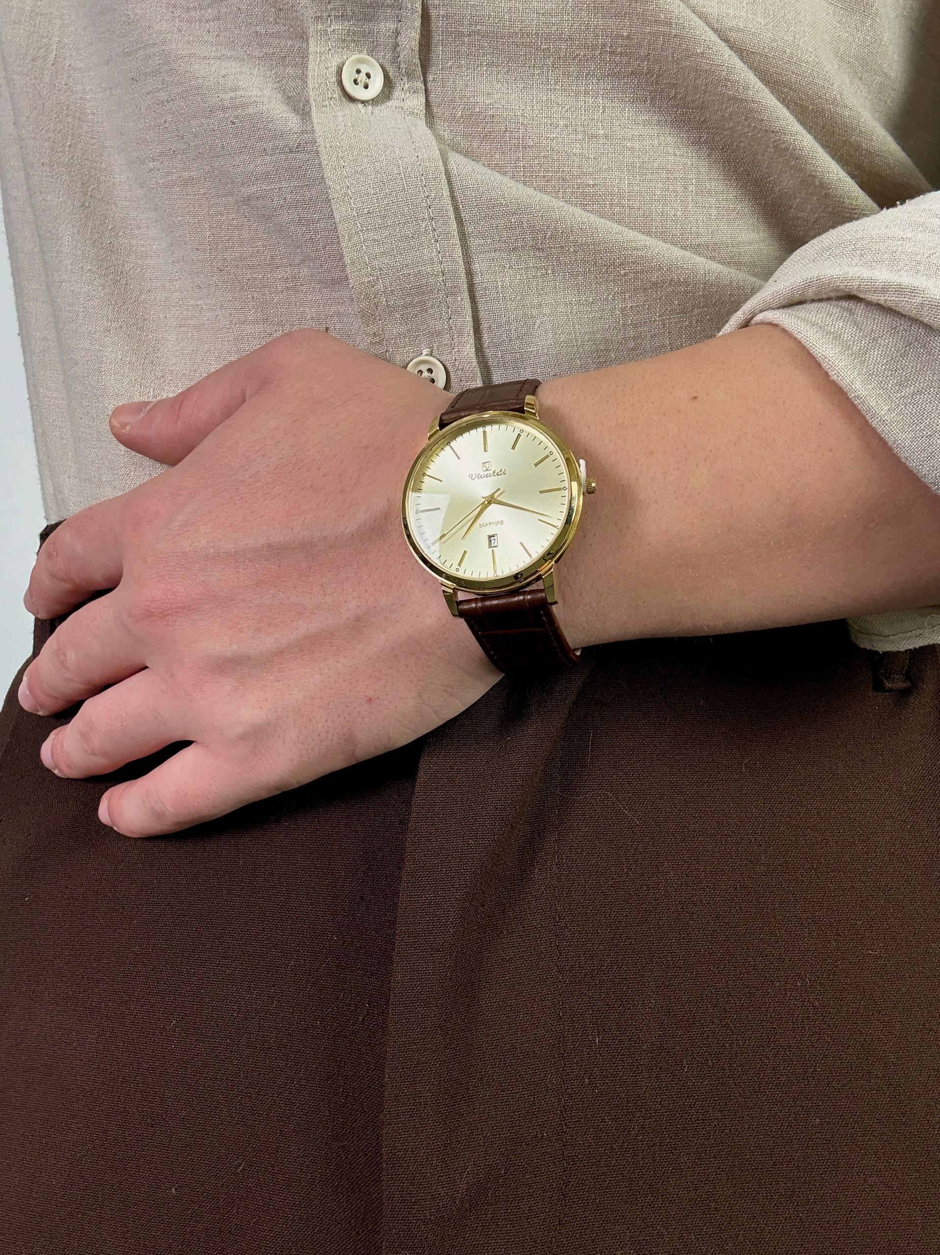 Dark Brown 92 S Leather Cord Vintage Wristhwatch VV