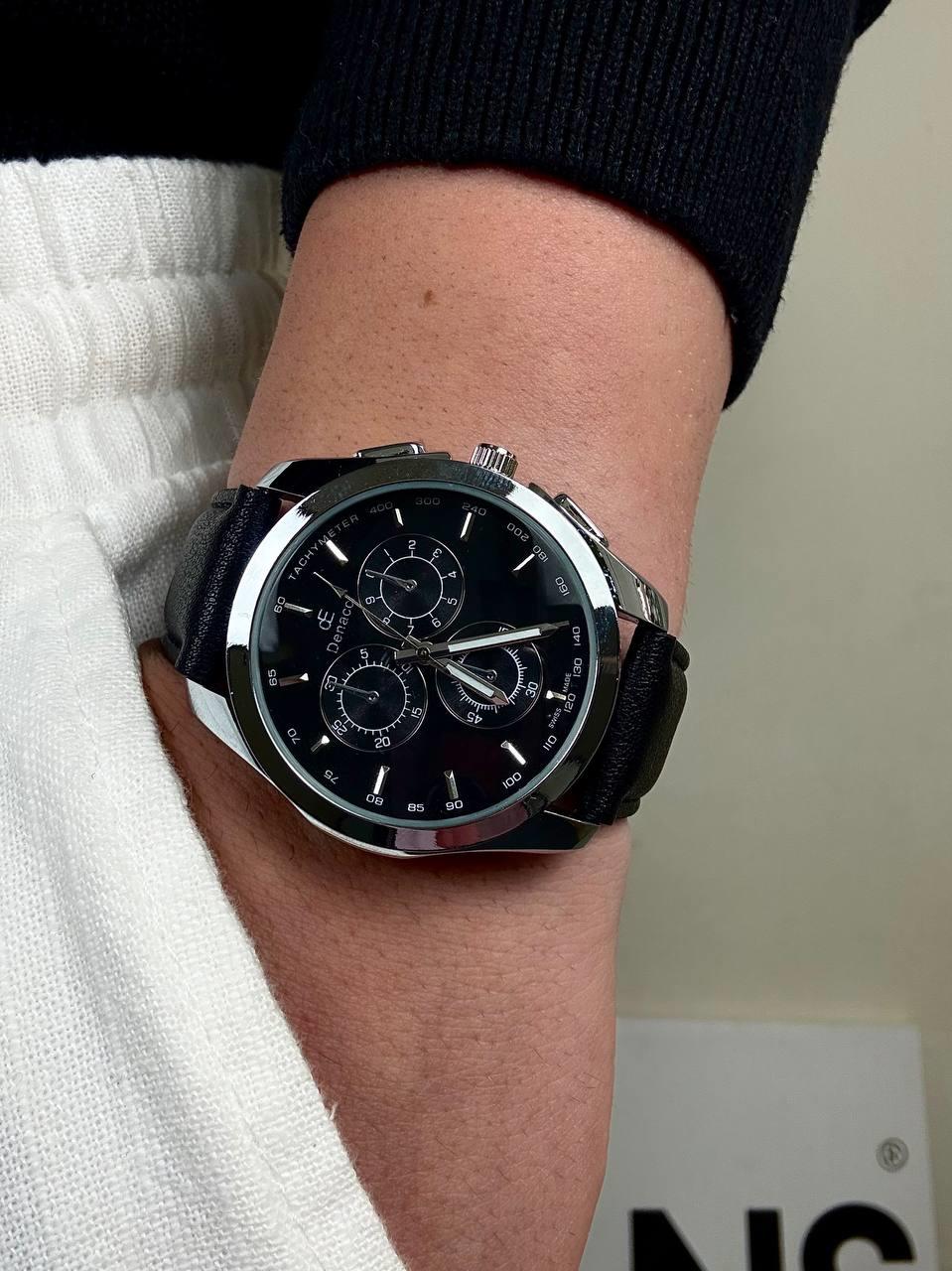 Denacci Black Skin Cord Old Money Vintage Wristhwatch