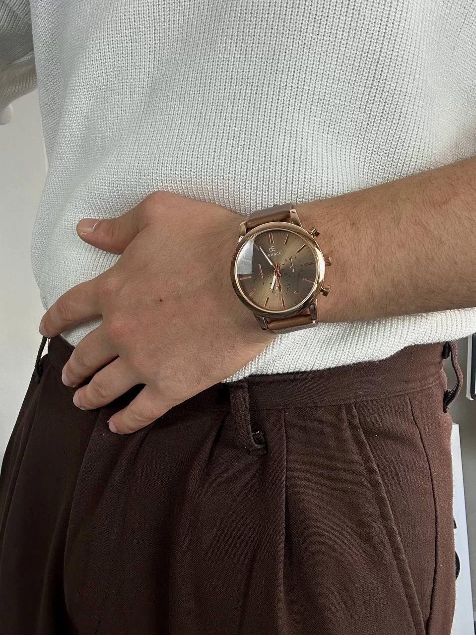 Denacci Light Brown Old Money Wristhwatch
