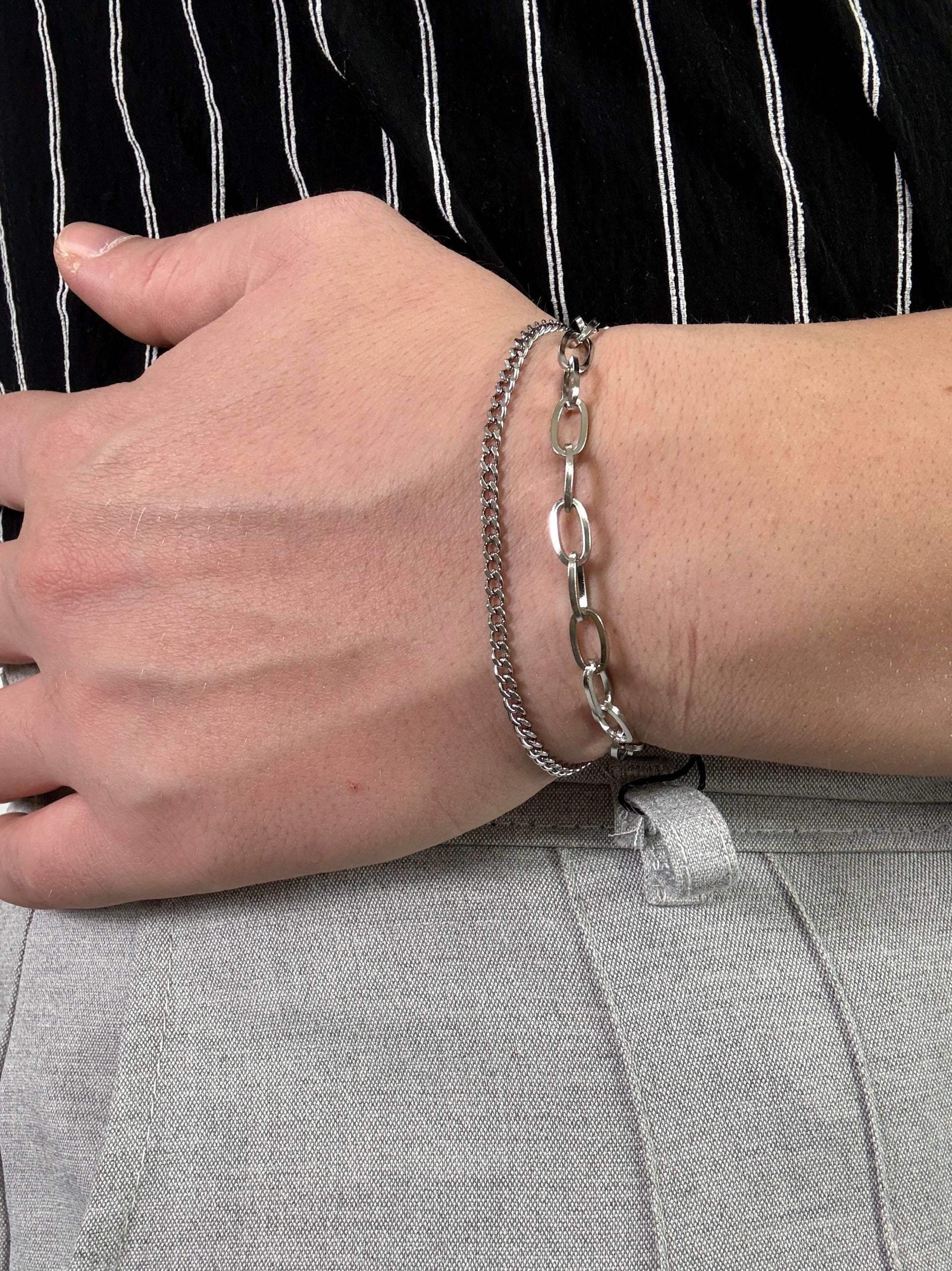 Double Flat Chain Bracelet