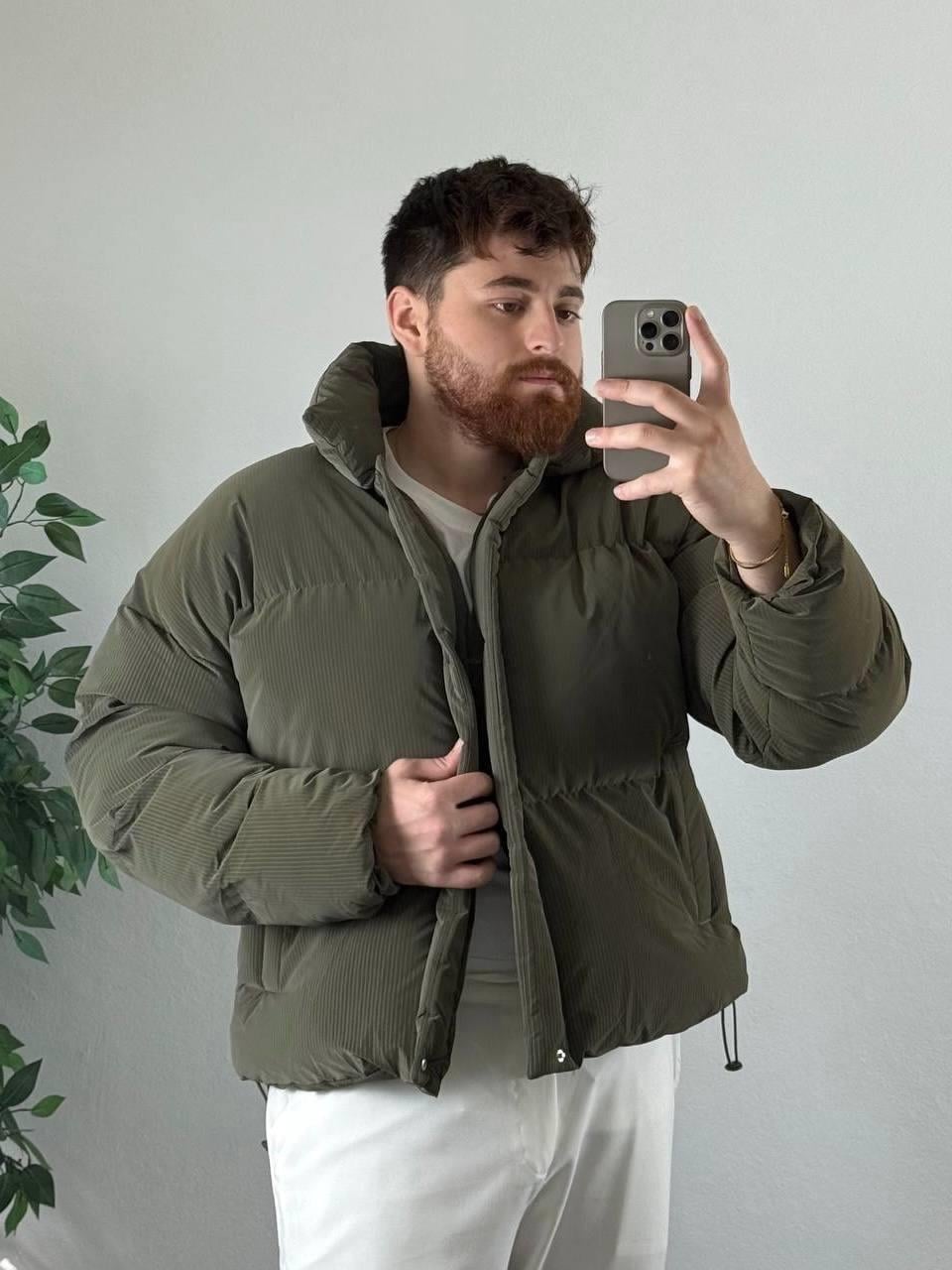 Frostline Haki Erkek Oversize Fit Premium Şişme Mont