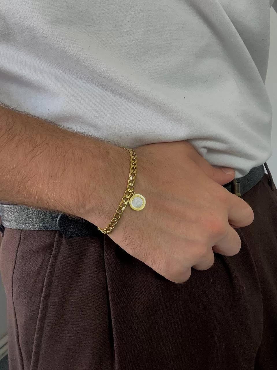 Gold White Stone Bracelet